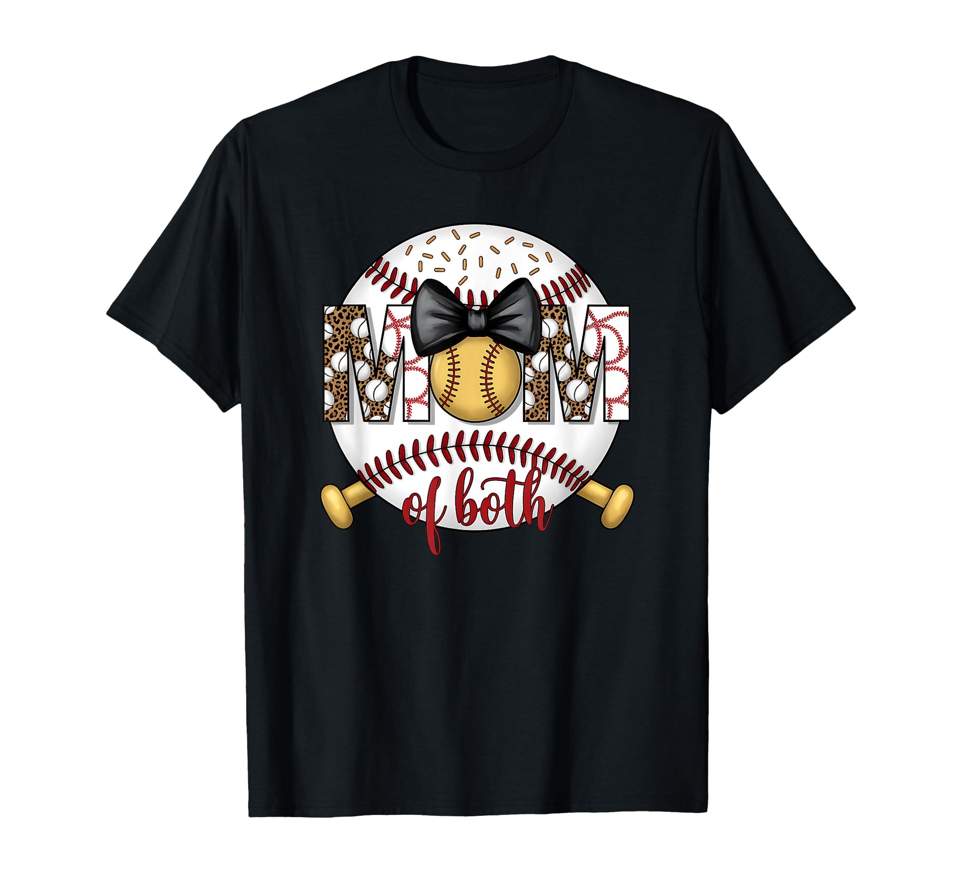 Mom Both Leopard Game Day Baseball T-Shirt - Unique Graphic Men Women - T-Shirt, Sweatshirt, Hoodie
