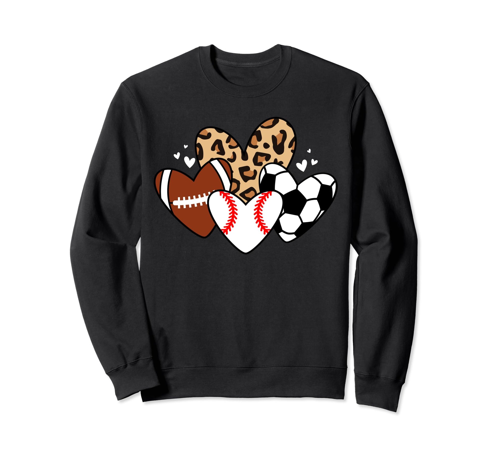 Baseball Soccer Football Heart Funny Sweatshirt - Aesthetic Graphic Unisex - T-Shirt, Sweatshirt, Hoodie
