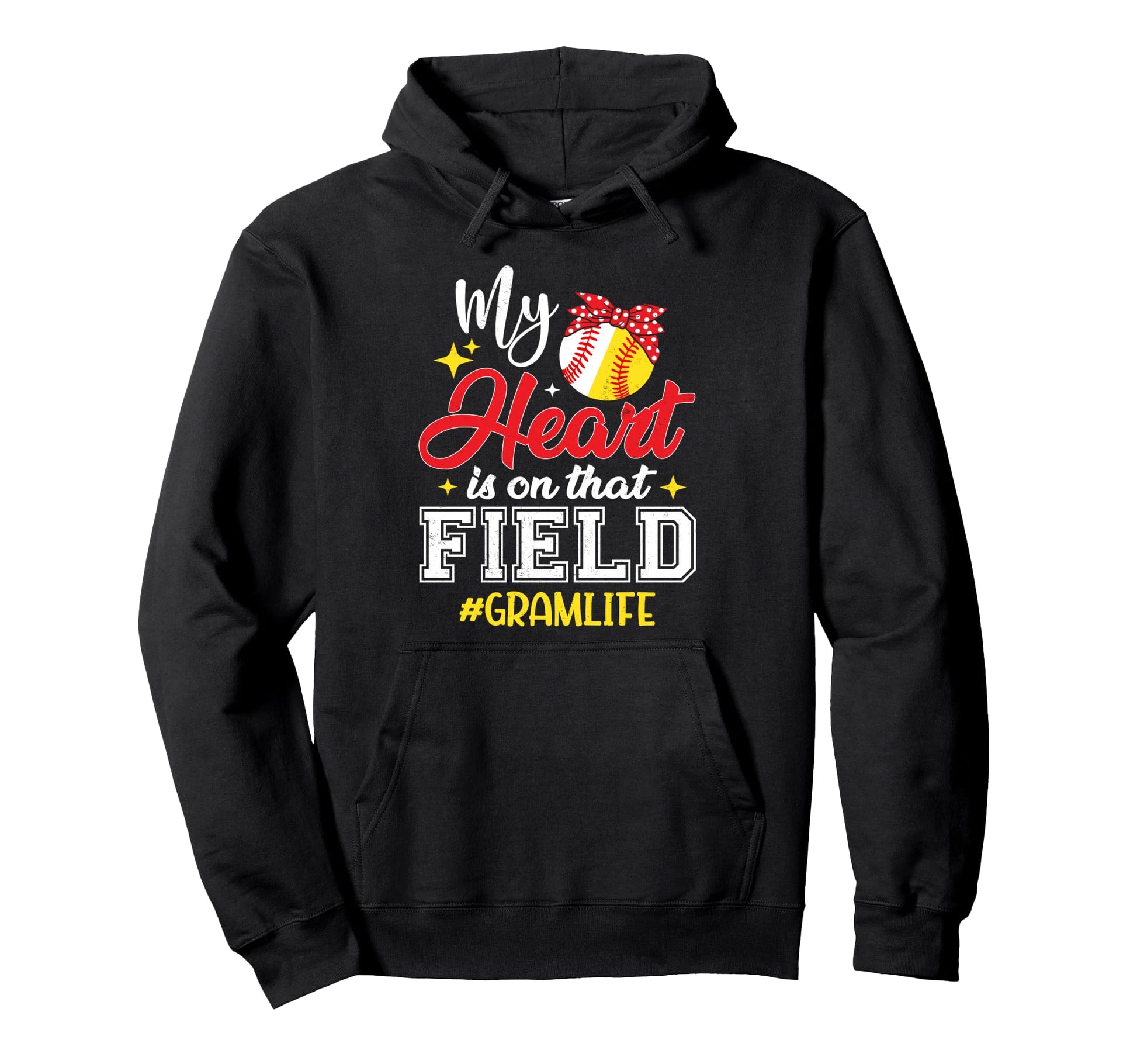 My Heart Is That Field Softball Hoodie - Casual Everyday Wear Men Women - T-Shirt, Sweatshirt, Hoodie