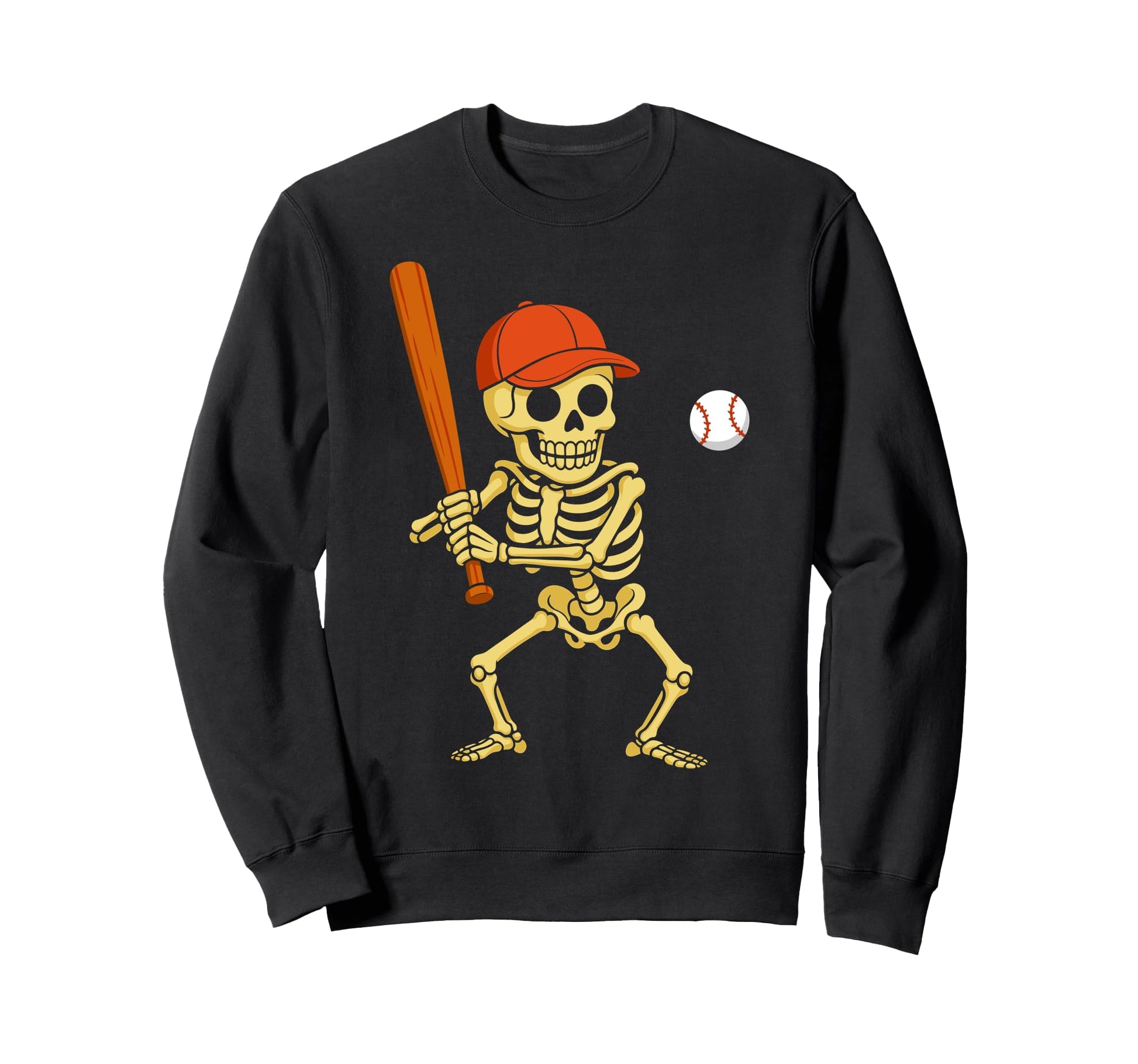 Skeleton Baseball Funny Sweatshirt - Fun Novelty Design for Adults - T-Shirt, Sweatshirt, Hoodie