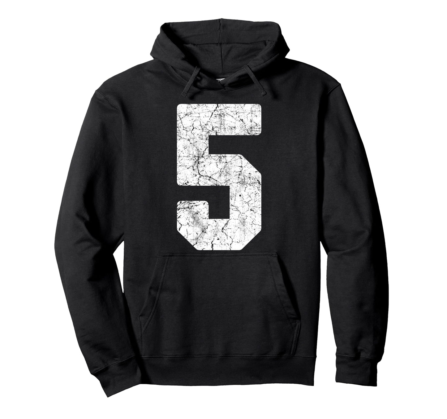 Distressed White Number 5 Jersey Hoodie - Aesthetic Graphic Men Women - T-Shirt, Sweatshirt, Hoodie