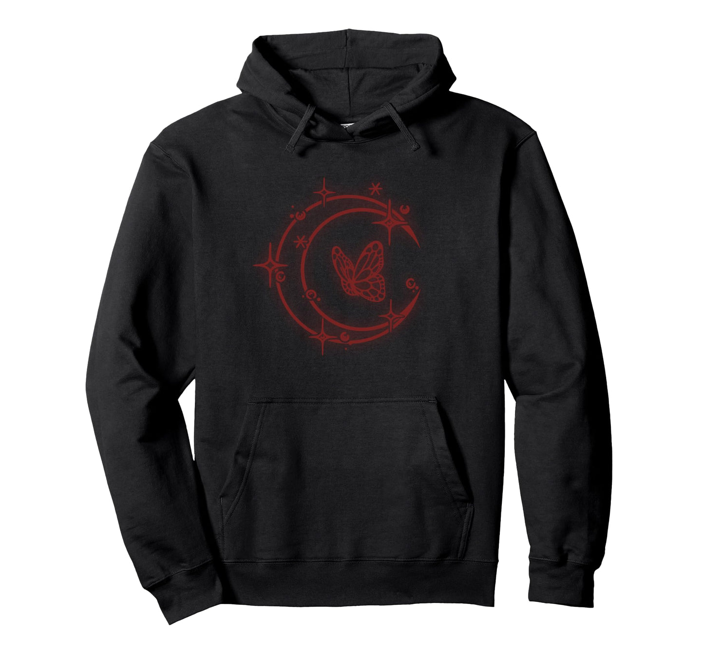 Butterfly And Moon Shining Starry Sky Hoodie - Fun Novelty Design Men Women - T-Shirt, Sweatshirt, Hoodie