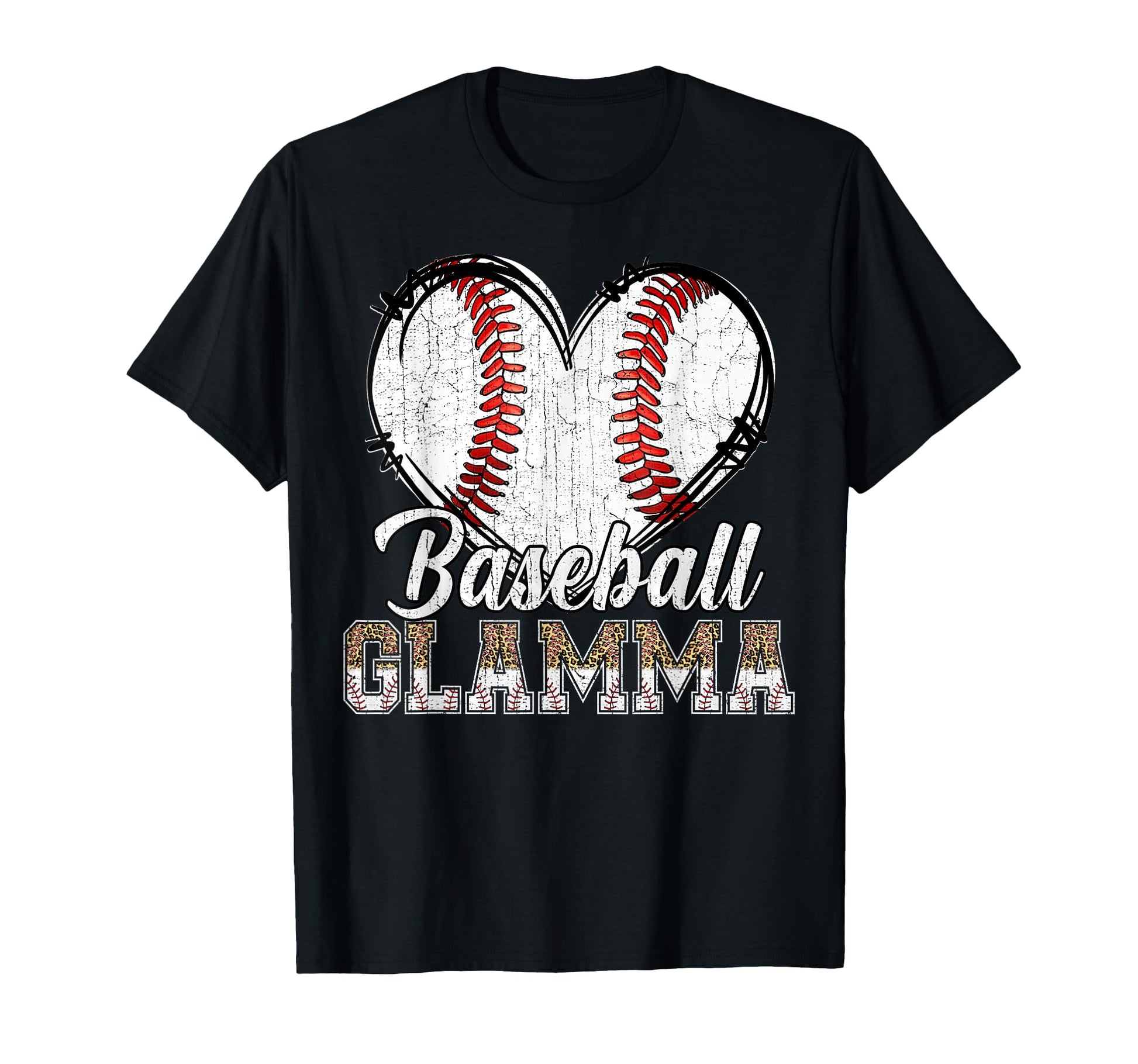 Softball Baseball Glamma Heart T-Shirt - Casual Everyday Wear Men Women - T-Shirt, Sweatshirt, Hoodie