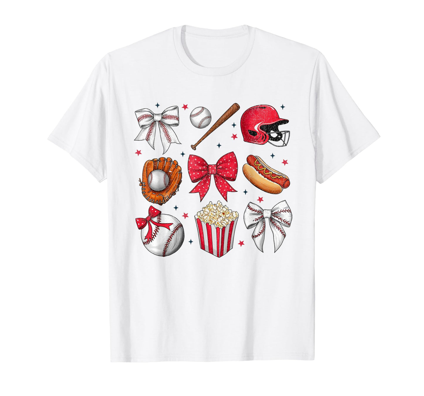 Baseball Coquette Bow Baseball Cheer Mom T-Shirt - Custom Art Print Unisex - T-Shirt, Sweatshirt, Hoodie