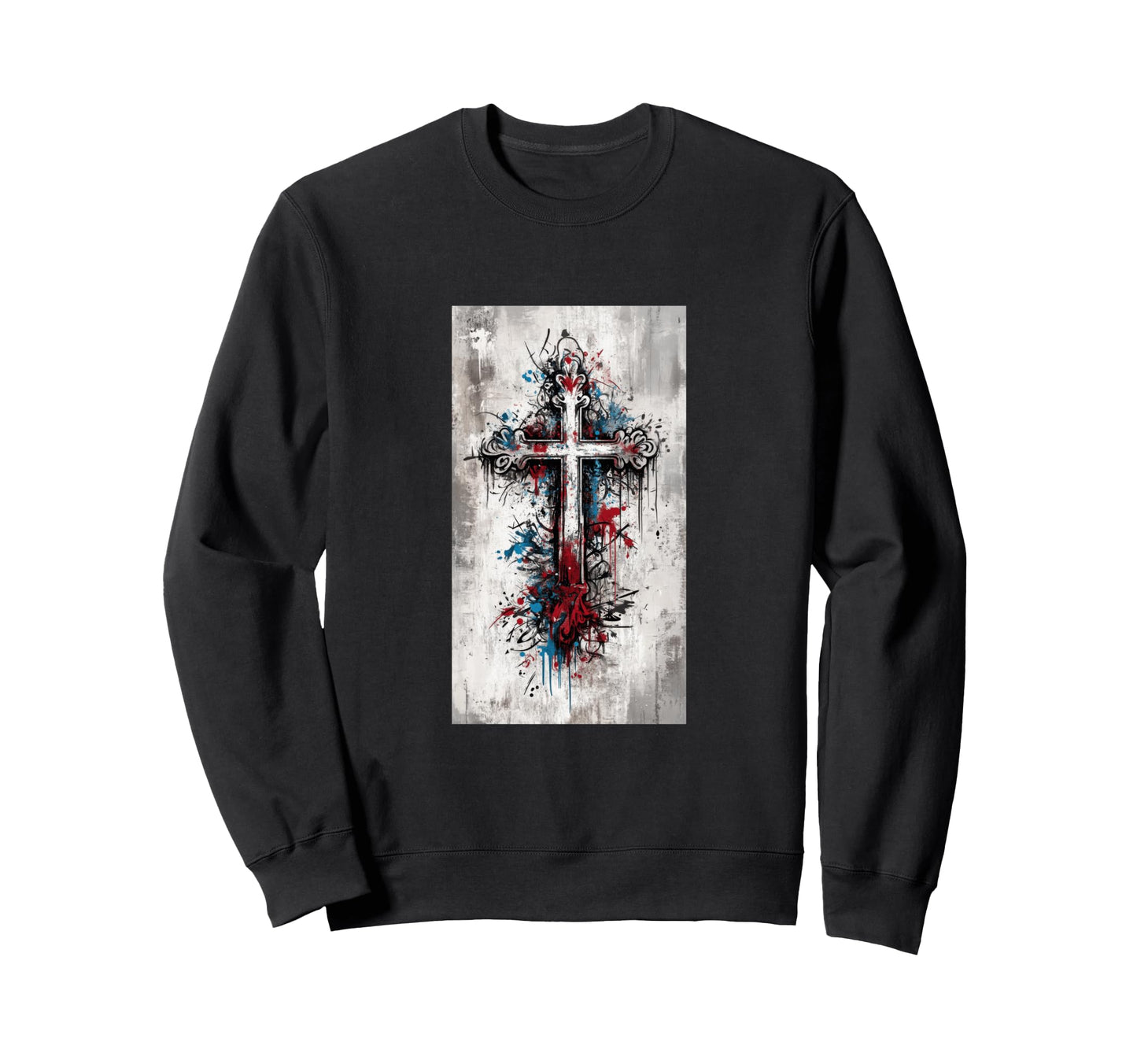 Gothic Cross Grunge Aesthetic Y2K Goth Sweatshirt - Graphic Print Unisex - T-Shirt, Sweatshirt, Hoodie