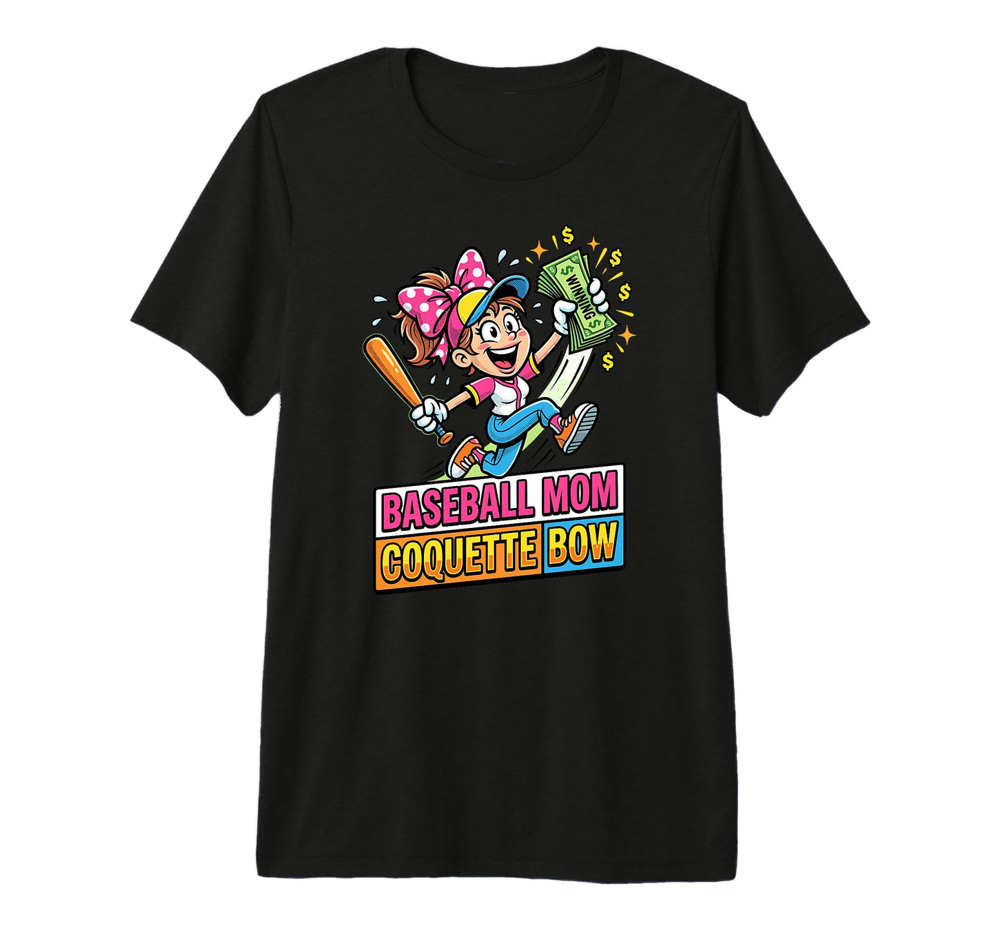 Baseball Mom Coquette Bow Day Game T-Shirt - Fun Novelty Design Men Women - T-Shirt, Sweatshirt, Hoodie