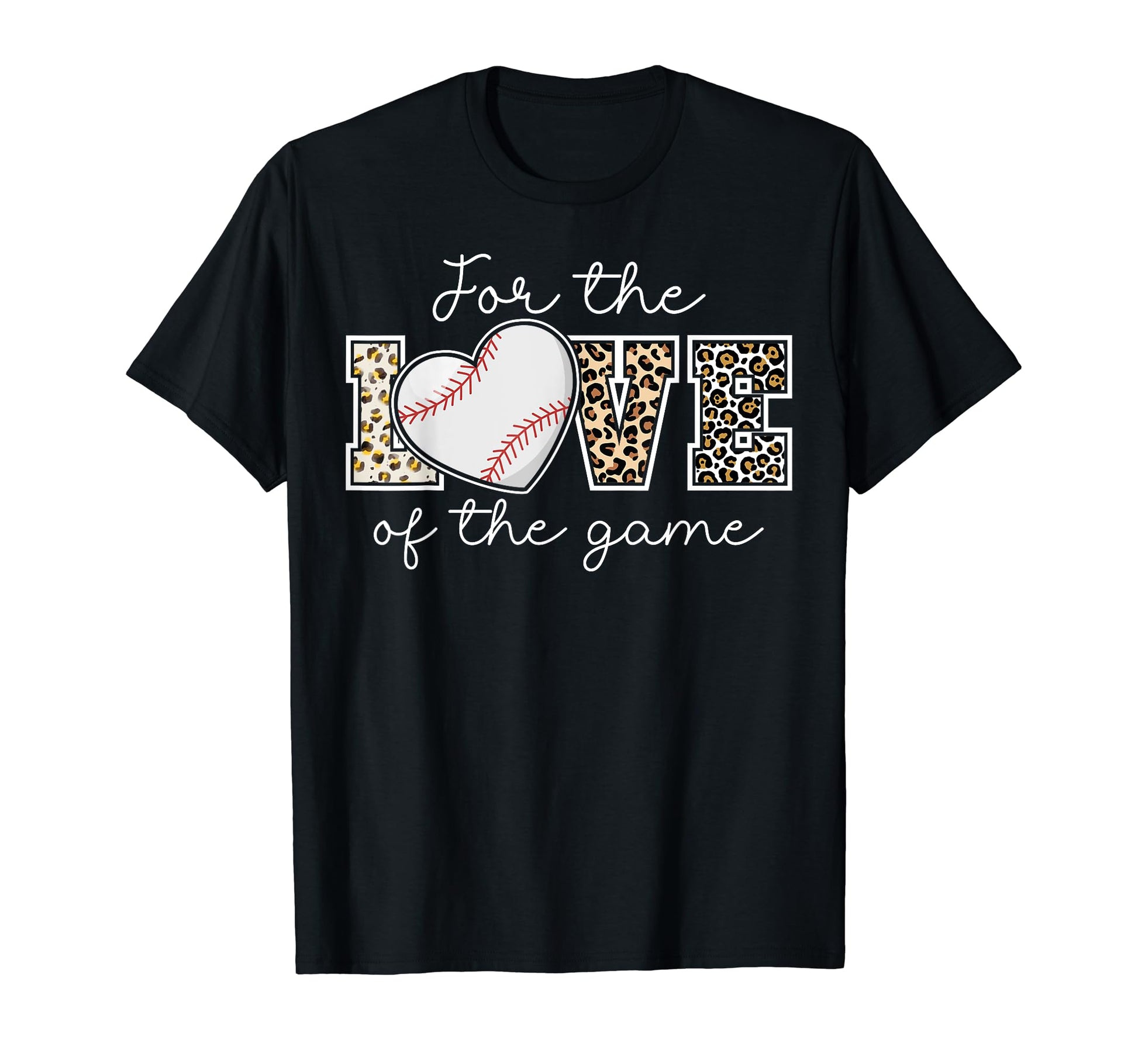 Love Game Baseball Game Day Leopard T-Shirt - Graphic Print for Adults - T-Shirt, Sweatshirt, Hoodie