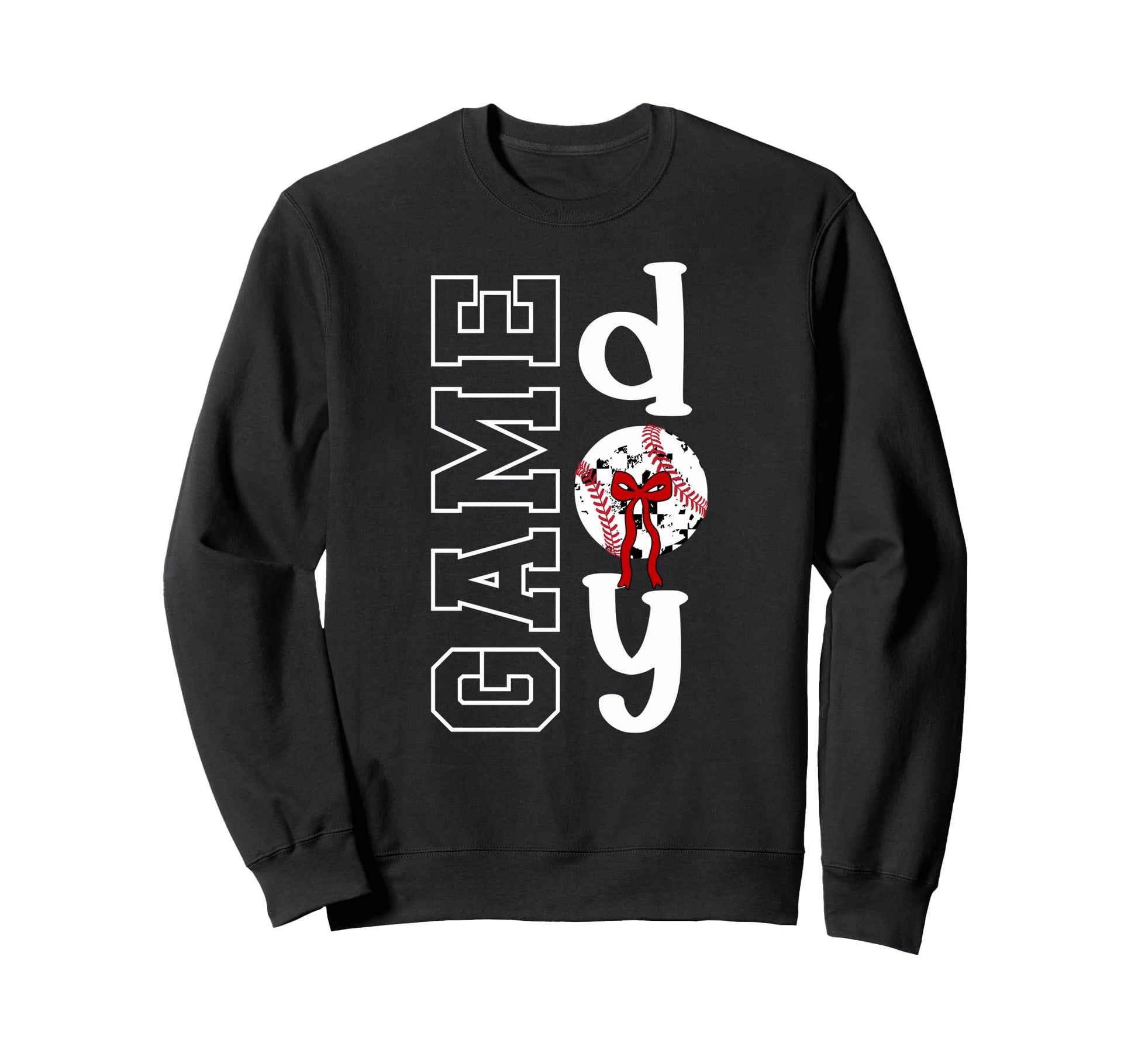 Baseball Game Day Bow Game Day Sweatshirt - Novelty Apparel for Adults - T-Shirt, Sweatshirt, Hoodie