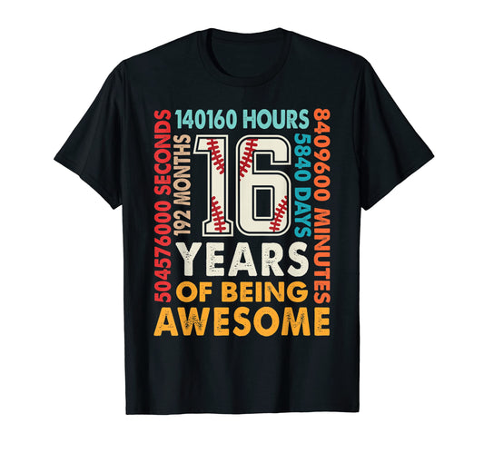 16Th Birthday 16 Years Old 192 Months T-Shirt - Minimalist Print Unisex - T-Shirt, Sweatshirt, Hoodie
