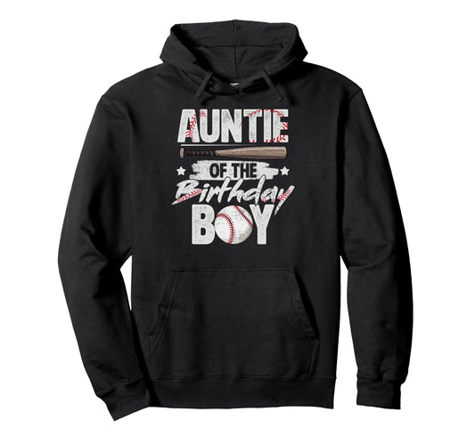 Auntie Birthday Matching Baseball Hoodie - Minimalist Print Men Women - T-Shirt, Sweatshirt, Hoodie