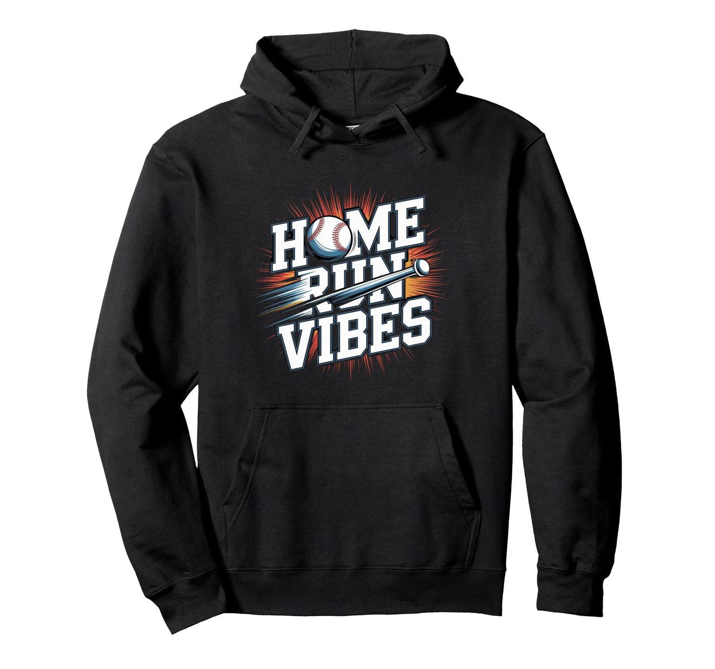 Home Run Vibes Baseball Hoodie - Minimalist Print Men Women - T-Shirt, Sweatshirt, Hoodie