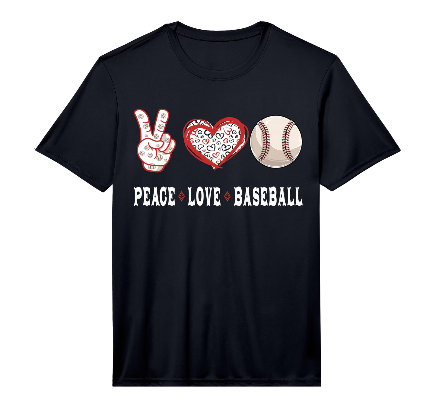 Baseball Lovers Player Fans Peace T-Shirt - Minimalist Print for Adults - T-Shirt, Sweatshirt, Hoodie