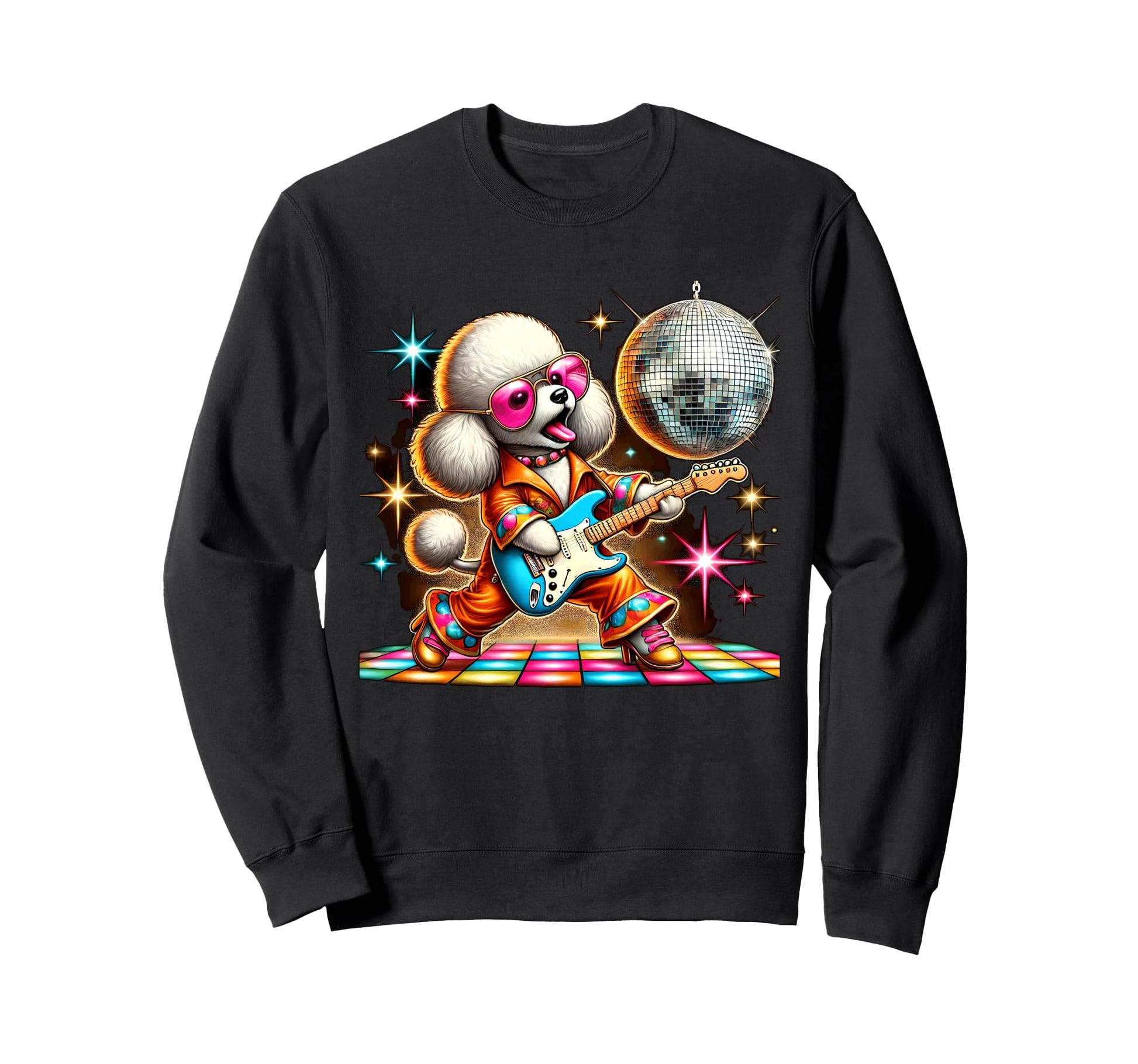 Aesthetic Toy Poodle Disco Sweatshirt - Fun Novelty Design for Adults - T-Shirt, Sweatshirt, Hoodie