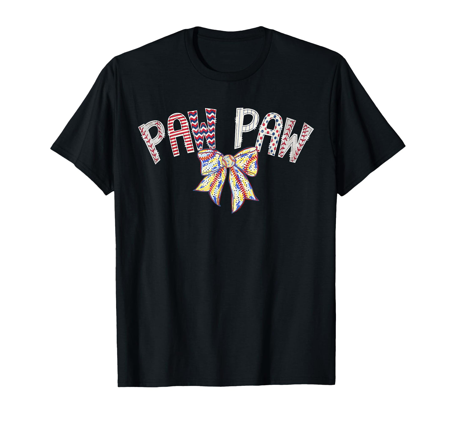 Baseball Paw Paw Coquette Bow Game Day T-Shirt - Novelty Apparel Unisex - T-Shirt, Sweatshirt, Hoodie