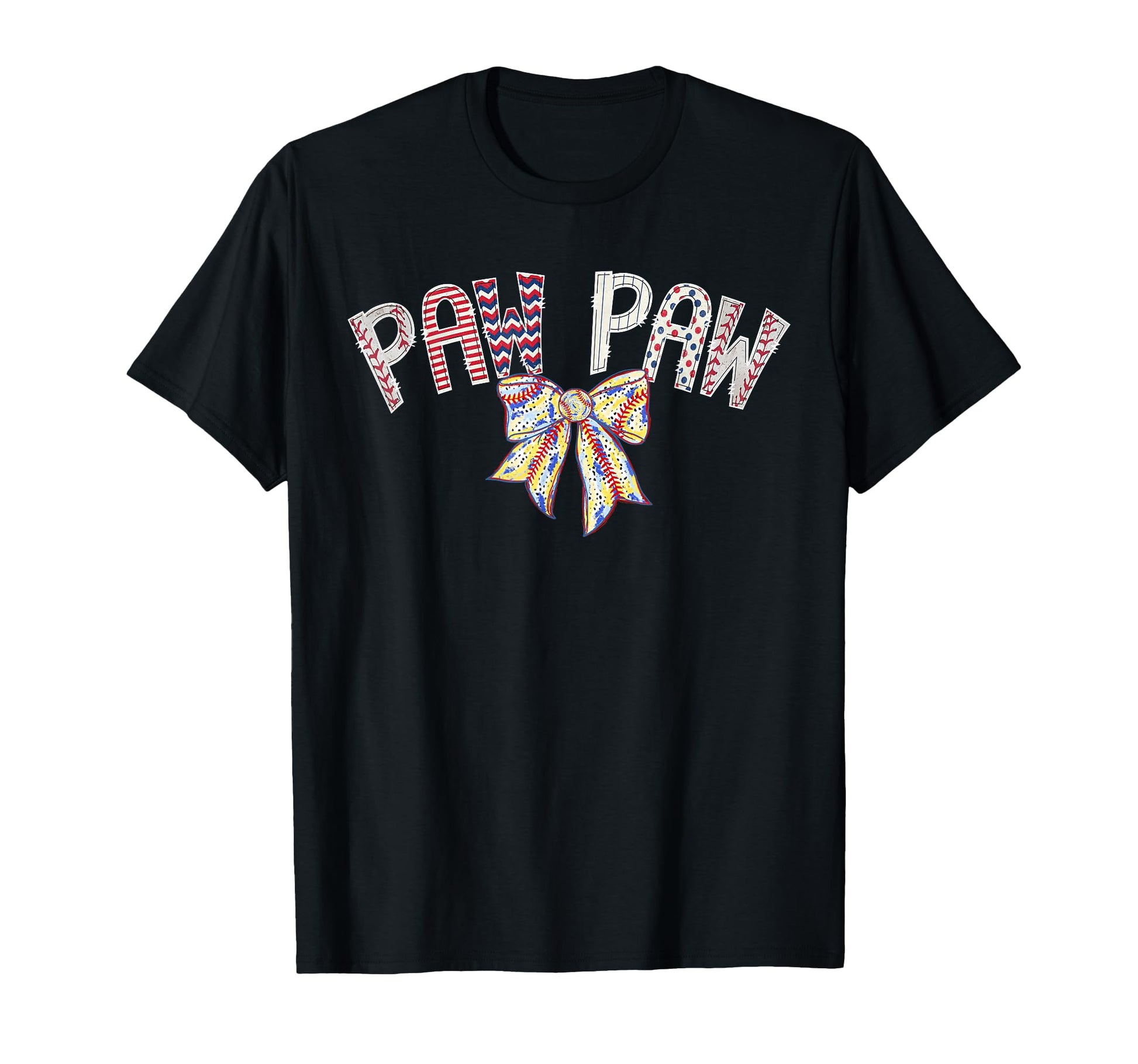 Baseball Paw Paw Coquette Bow Game Day T-Shirt - Novelty Apparel Unisex - T-Shirt, Sweatshirt, Hoodie