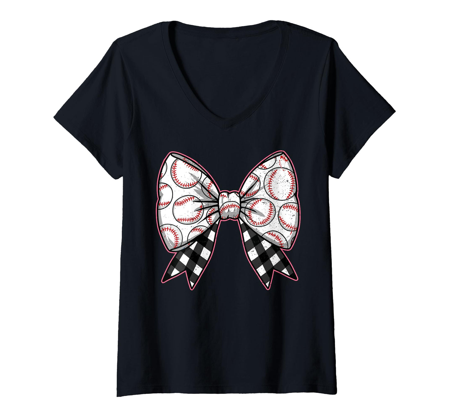 Baseball Bow Softball Ribbon Sweatshirt - Graphic Print for Adults - T-Shirt, Sweatshirt, Hoodie