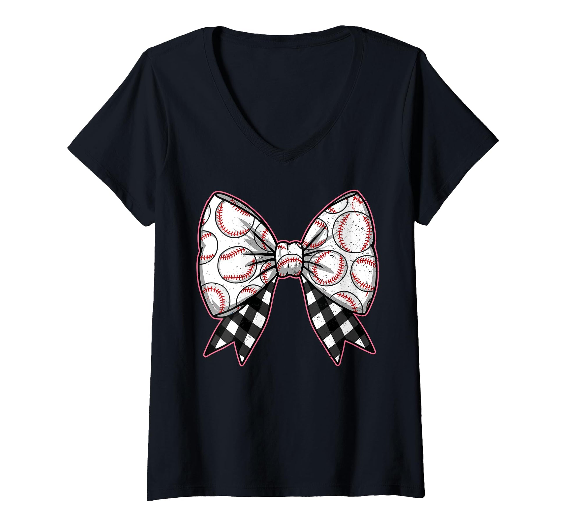Baseball Bow Softball Ribbon Sweatshirt - Graphic Print for Adults - T-Shirt, Sweatshirt, Hoodie