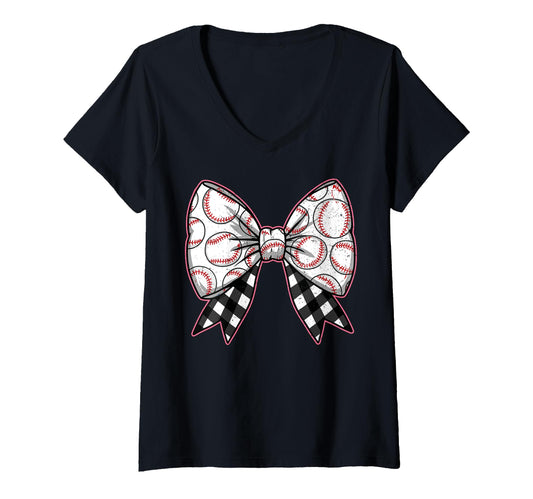 Baseball Bow Softball Ribbon Sweatshirt - Graphic Print for Adults - T-Shirt, Sweatshirt, Hoodie
