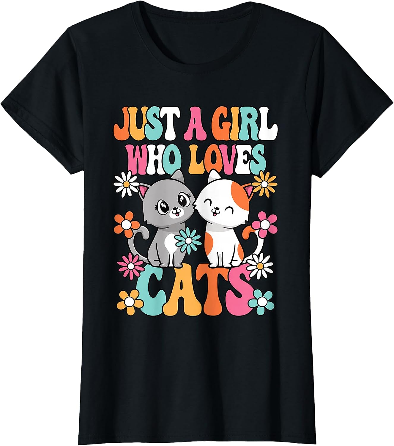 Just A Girl Who Loves Cats Cute Cat Lover Kitten - Adult & Kids T-Shirts, Sweatshirts & Hoodies apparel design preview 1