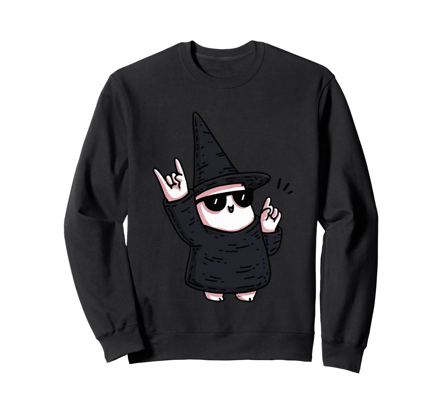 Witch Rock Funny Halloween Character Sweatshirt - Aesthetic Graphic Unisex - T-Shirt, Sweatshirt, Hoodie