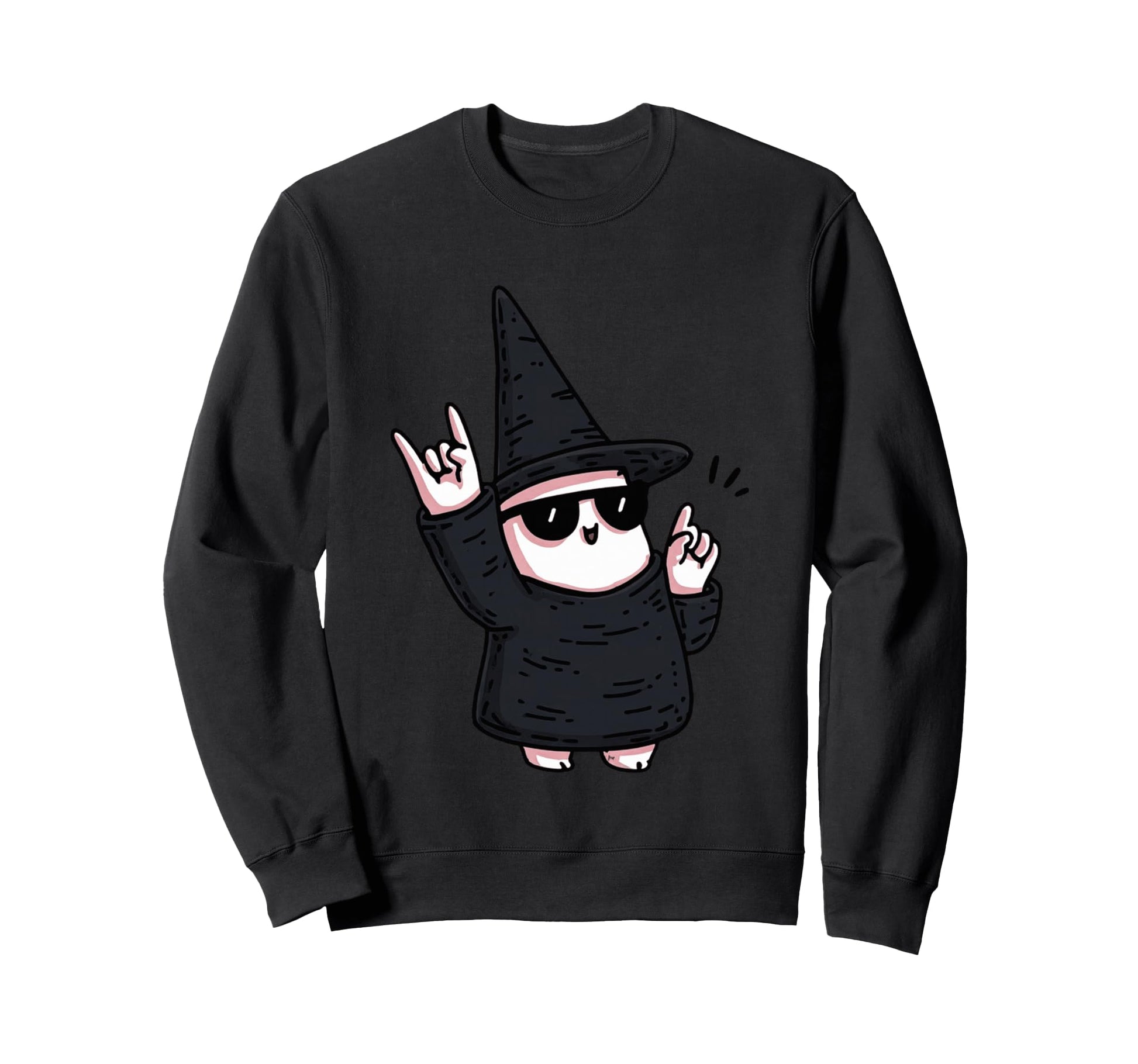 Witch Rock Funny Halloween Character Sweatshirt - Aesthetic Graphic Unisex - T-Shirt, Sweatshirt, Hoodie