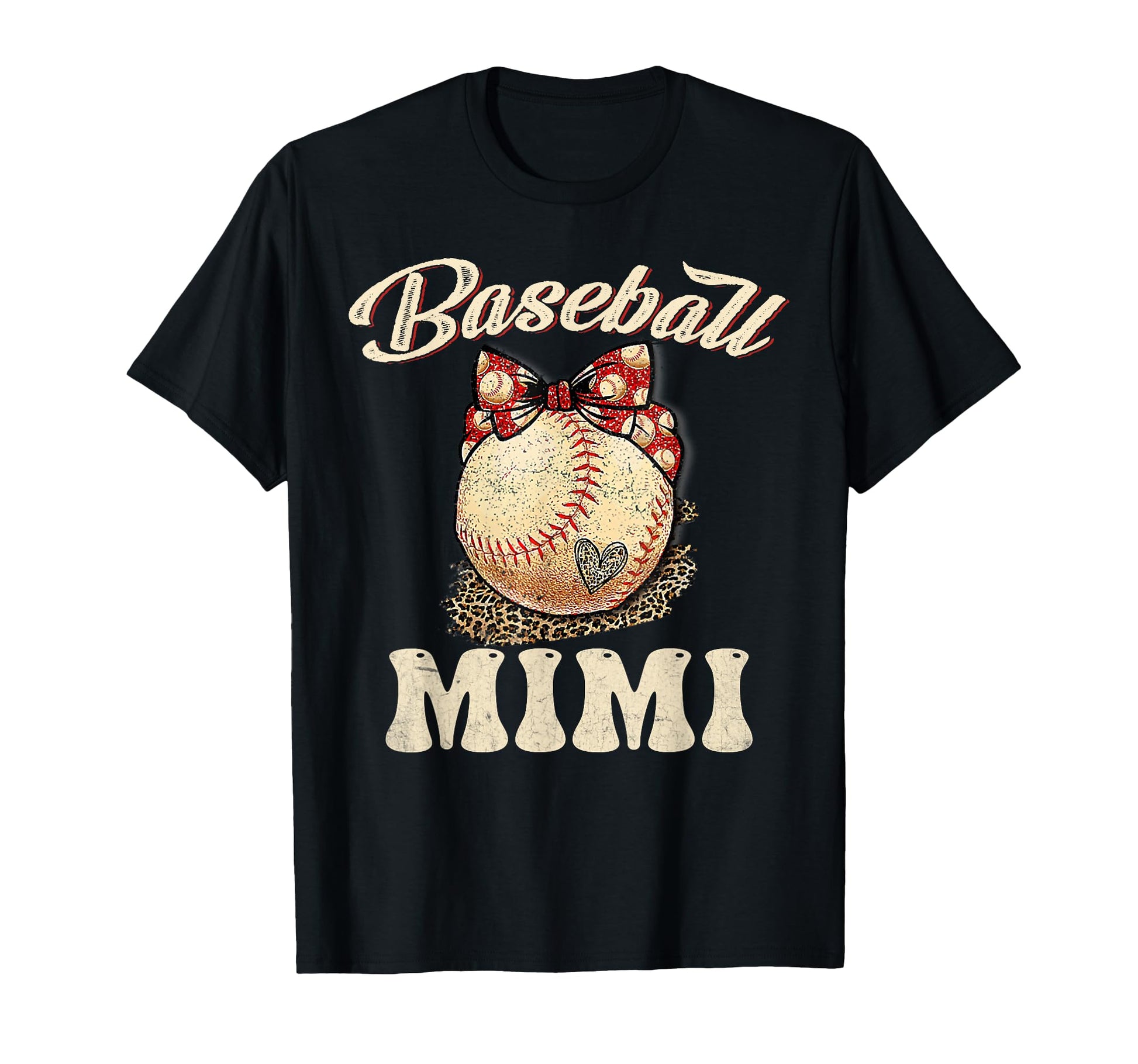 Softball Baseball Mimi Leopard Mothers T-Shirt - Custom Art Print Unisex - T-Shirt, Sweatshirt, Hoodie