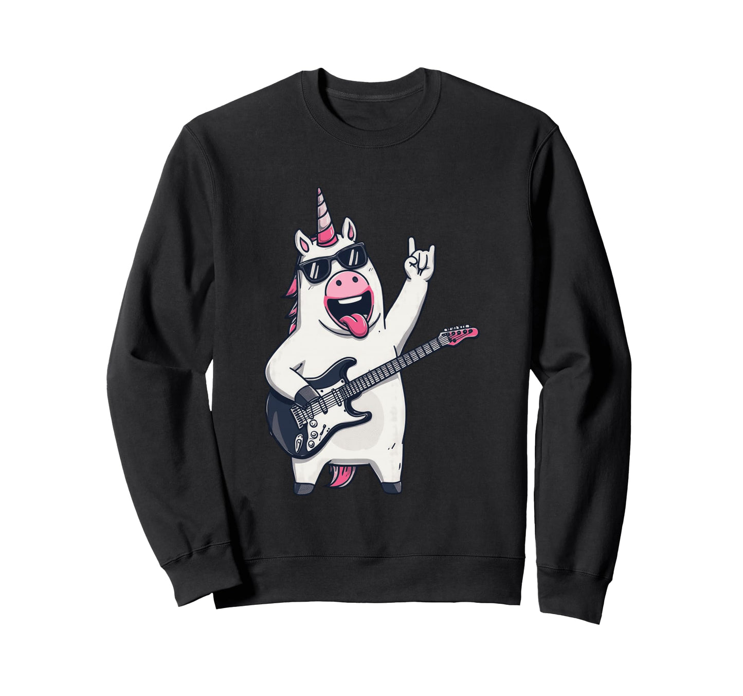 Rock Unicorn Guitarist Electric Sweatshirt - Novelty Apparel for Adults - T-Shirt, Sweatshirt, Hoodie