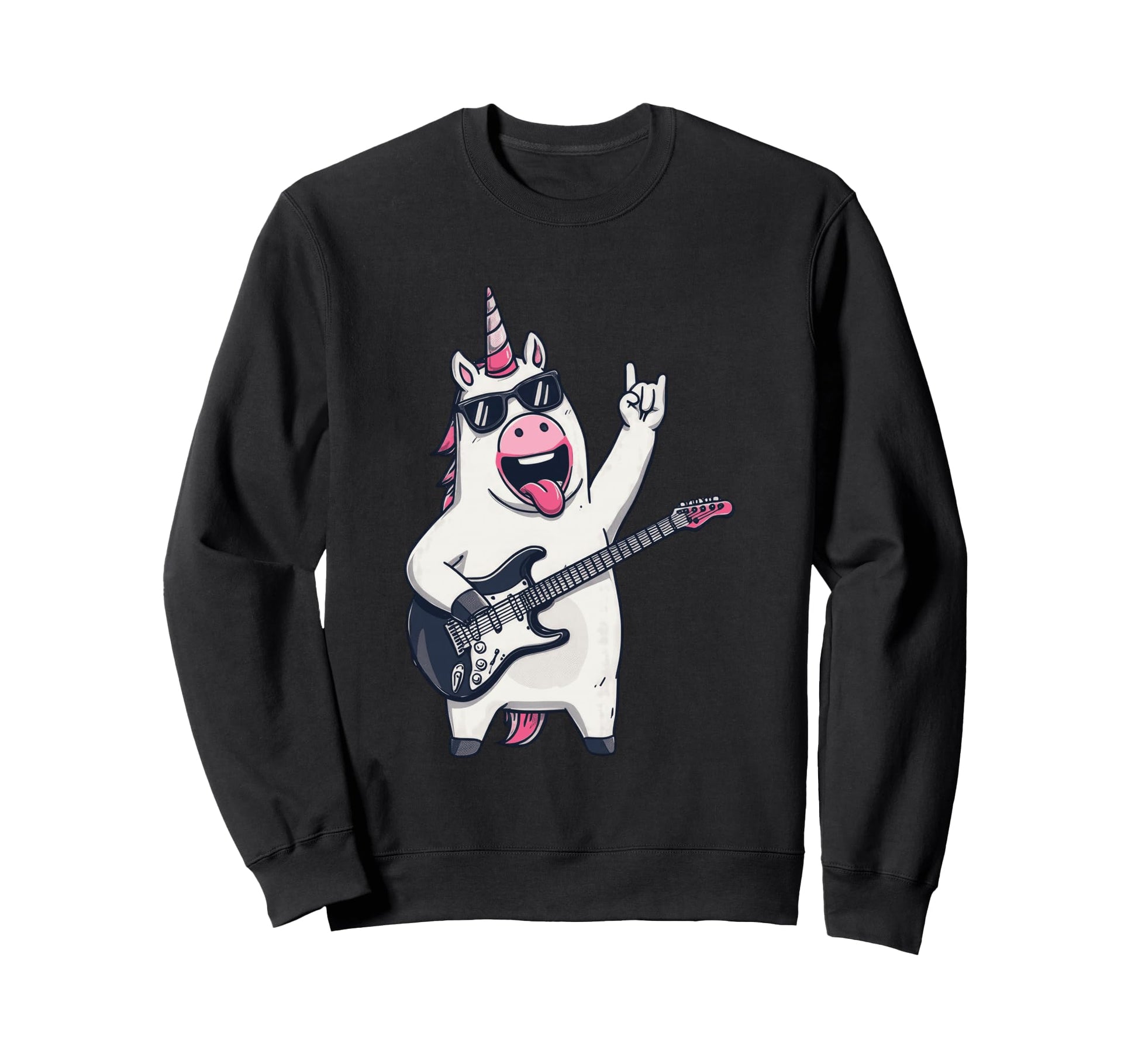 Rock Unicorn Guitarist Electric Sweatshirt - Novelty Apparel for Adults - T-Shirt, Sweatshirt, Hoodie