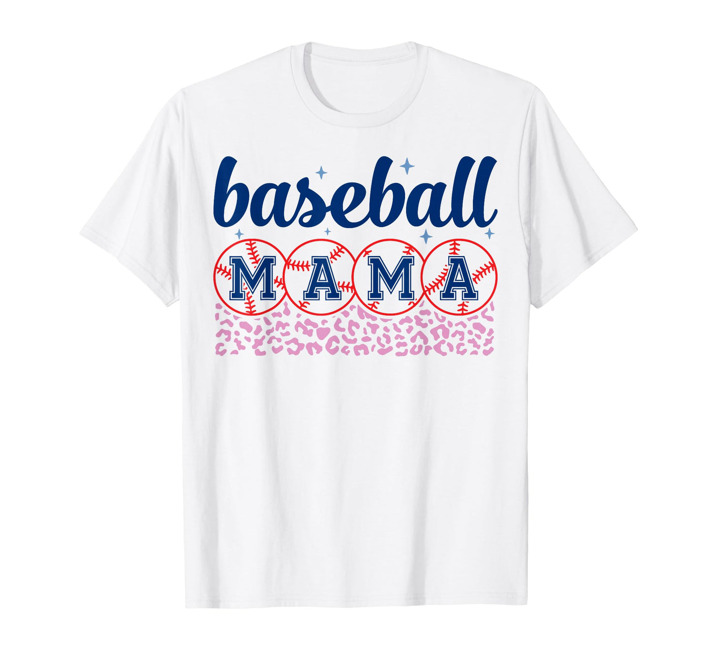 Baseball Mama Mom Leopard Mothers Day T-Shirt - Trendy Graphic for Adults - T-Shirt, Sweatshirt, Hoodie