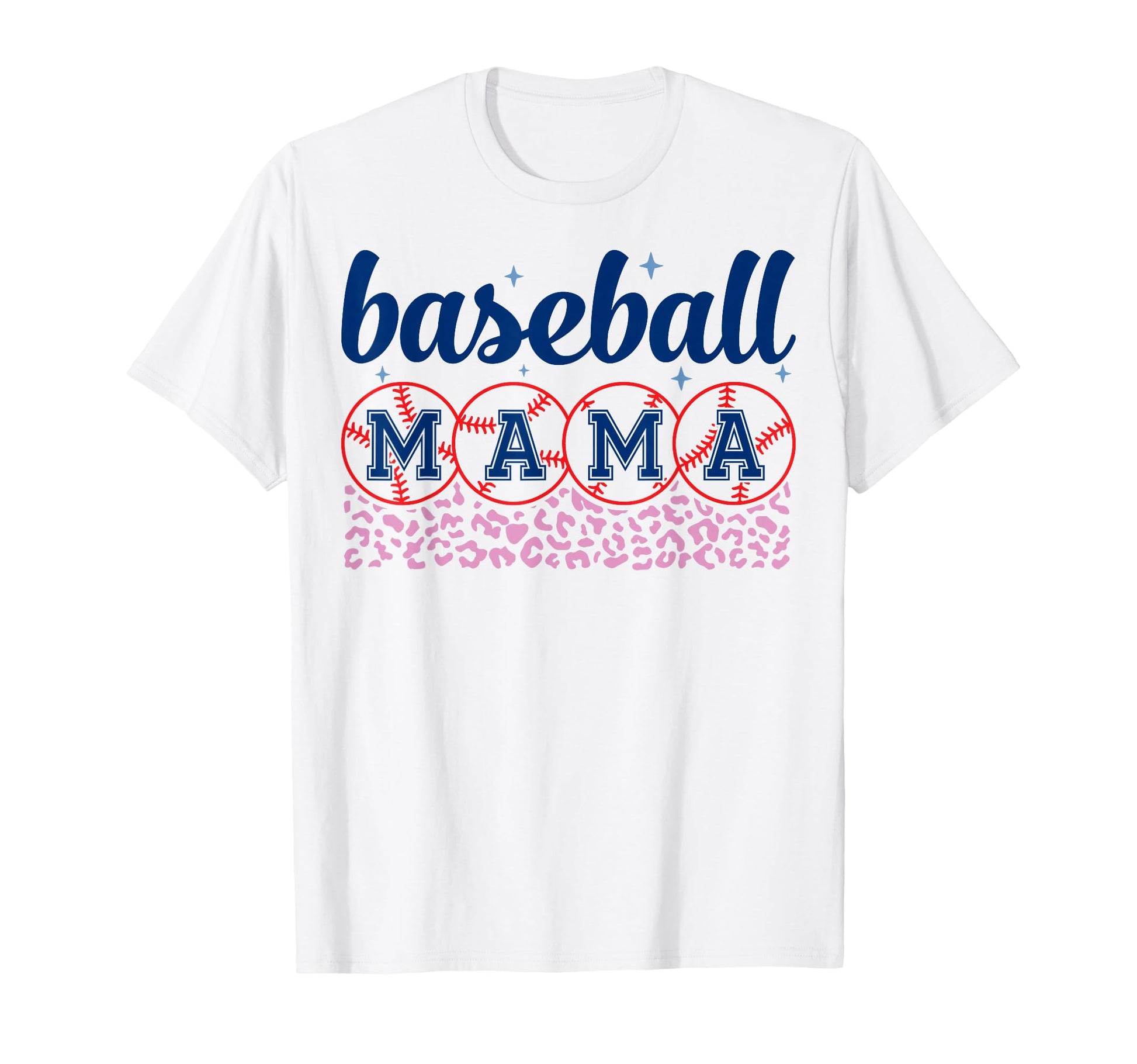 Baseball Mama Mom Leopard Mothers Day T-Shirt - Trendy Graphic for Adults - T-Shirt, Sweatshirt, Hoodie