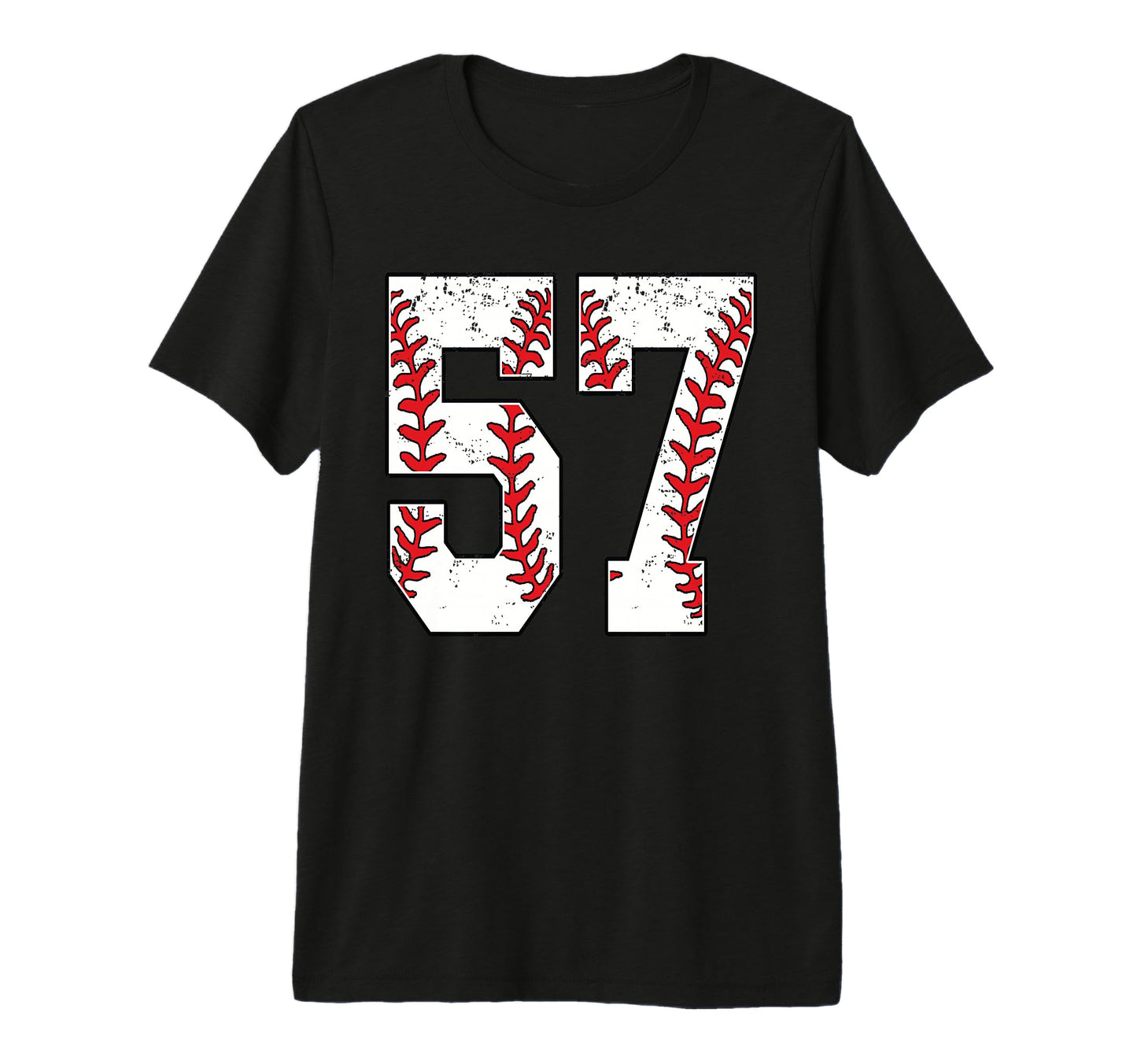 Number 57 Baseball 57 Jersey Number T-Shirt - Unique Graphic for Adults - T-Shirt, Sweatshirt, Hoodie