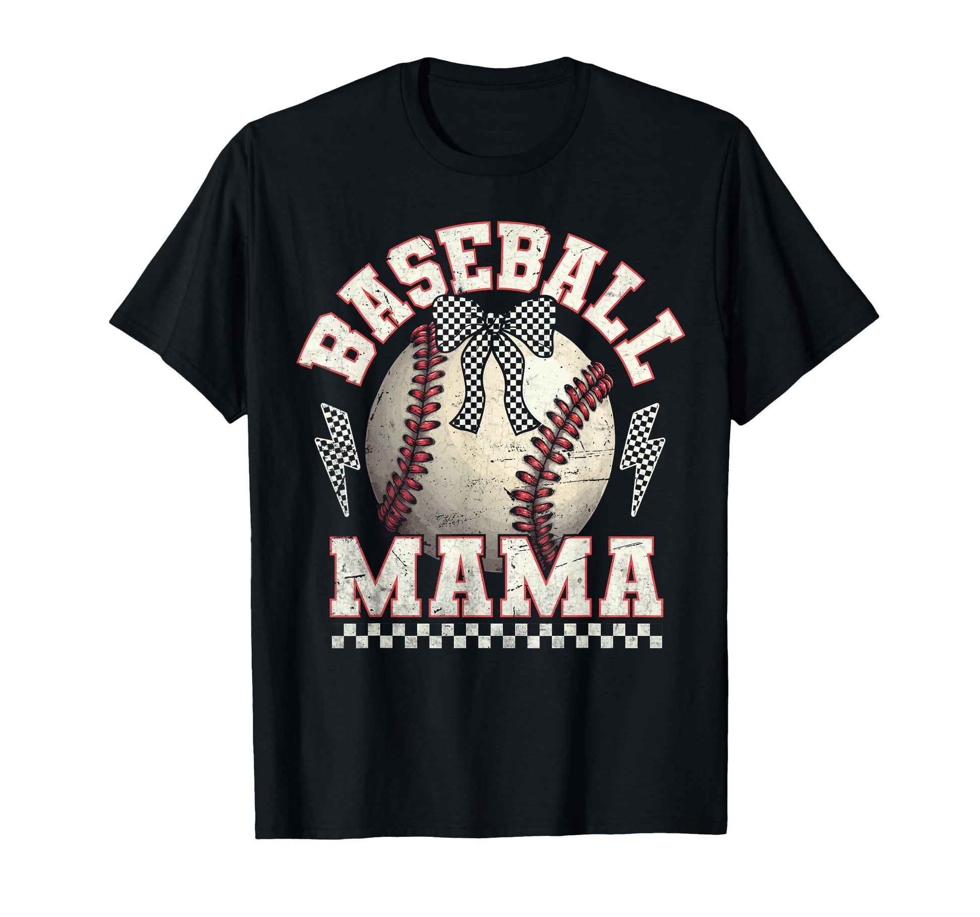 Checkered Baseball Mama Sports Mom Game T-Shirt - Trendy Graphic Men Women - T-Shirt, Sweatshirt, Hoodie