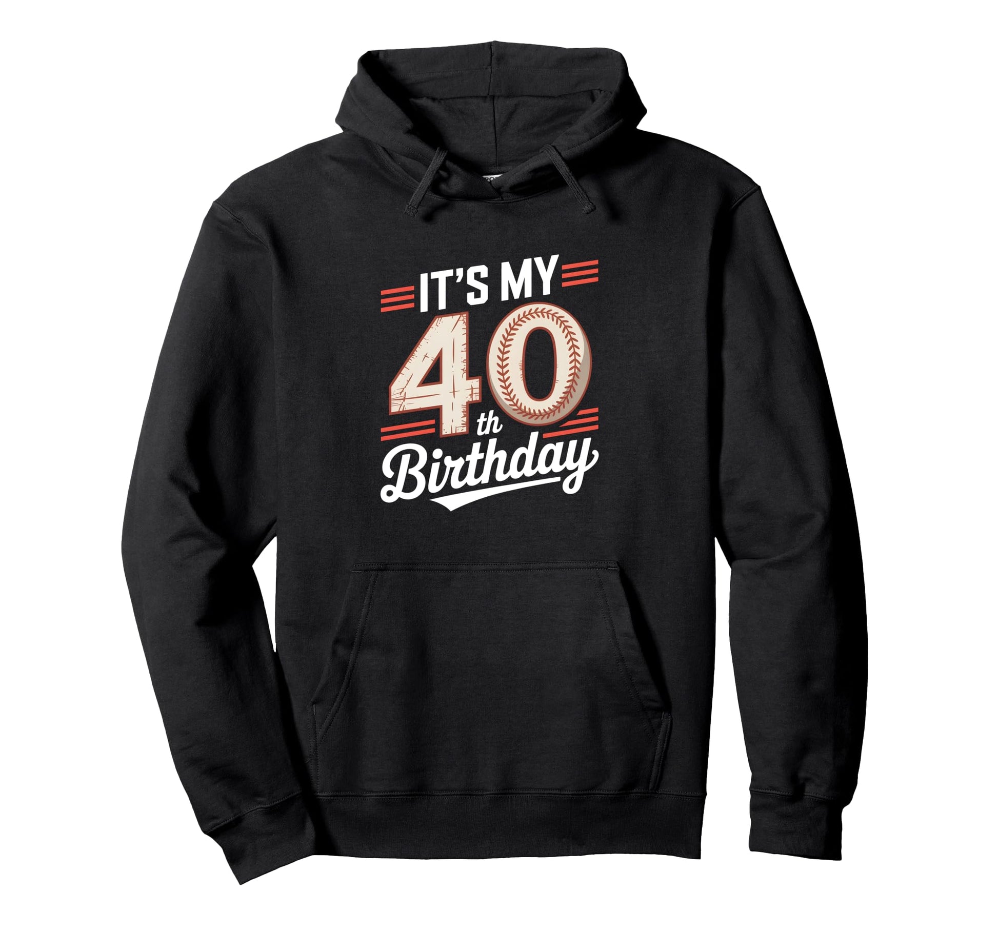 40Th Birthday Baseball Party Sports Hoodie - Custom Art Print for Adults - T-Shirt, Sweatshirt, Hoodie