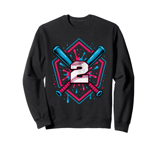 Baseball 2 Year Old Ice Cream Sweatshirt - Casual Everyday Wear Unisex - T-Shirt, Sweatshirt, Hoodie