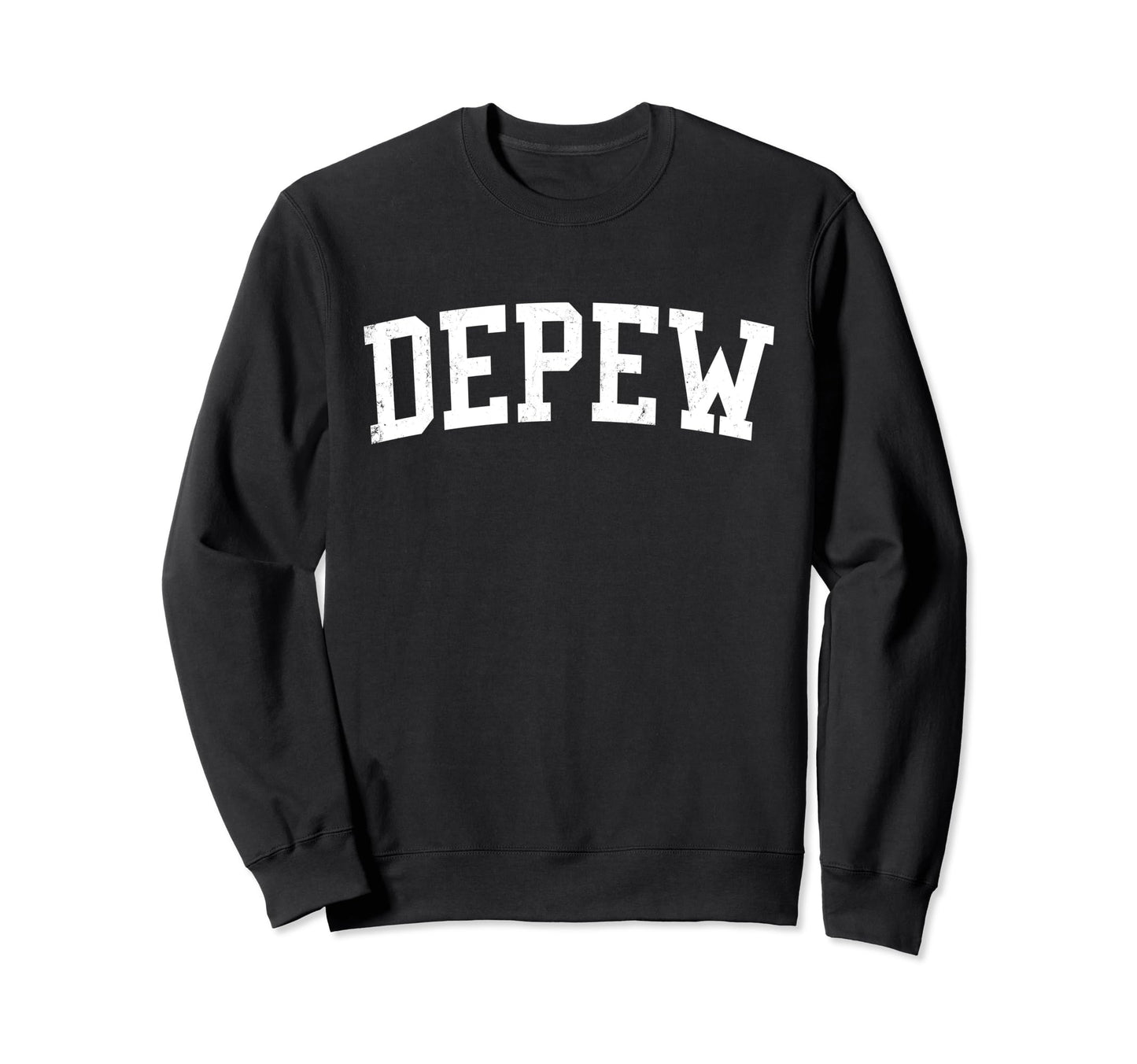 Depew Ny Distressed White Varsity Sweatshirt - Graphic Print for Adults - T-Shirt, Sweatshirt, Hoodie
