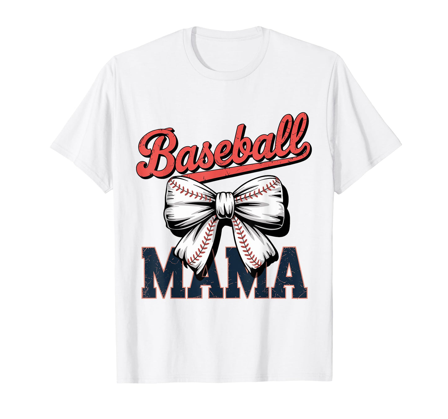 Coquette Bow Baseball Mama Sports Mom T-Shirt - Minimalist Print Men Women - T-Shirt, Sweatshirt, Hoodie