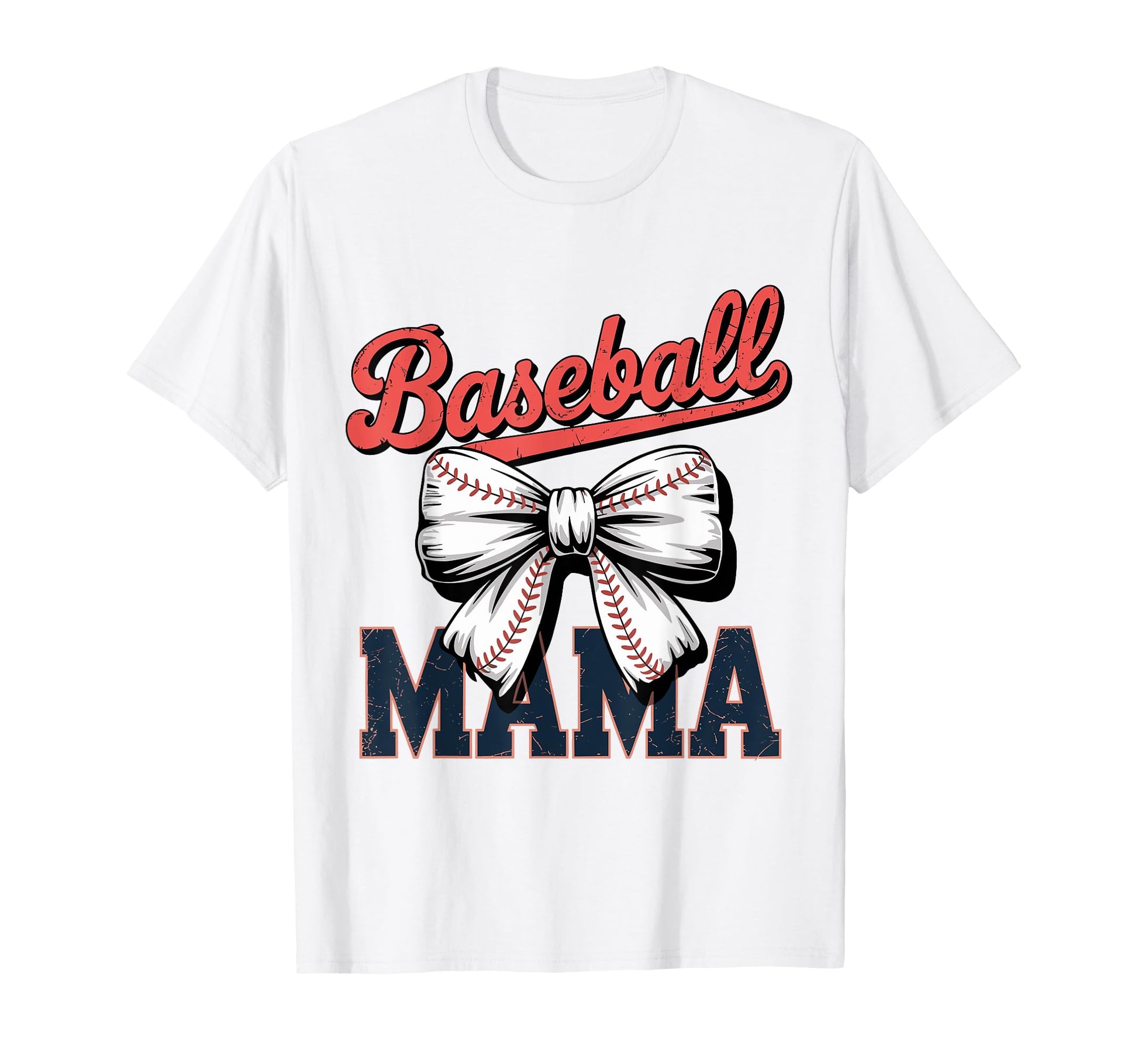 Coquette Bow Baseball Mama Sports Mom T-Shirt - Minimalist Print Men Women - T-Shirt, Sweatshirt, Hoodie