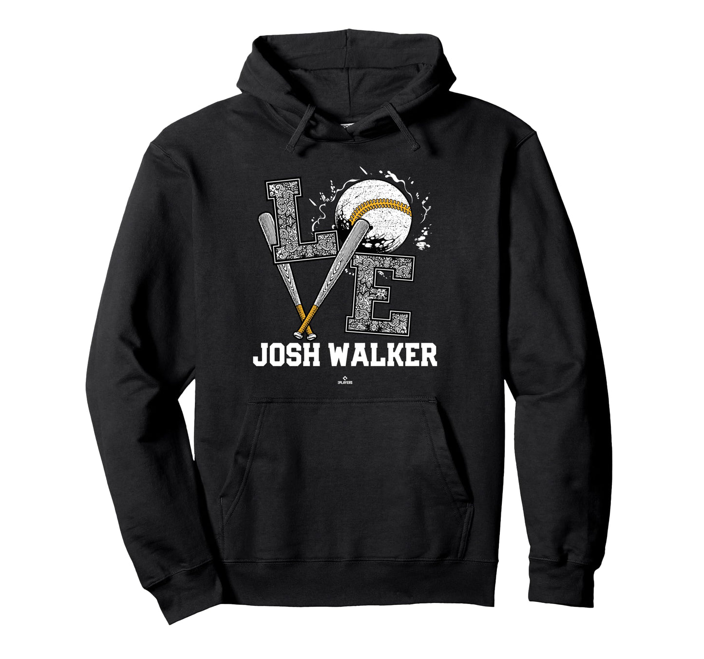 Distressed Baseball Love Josh Walker Hoodie - Unique Graphic Unisex - T-Shirt, Sweatshirt, Hoodie