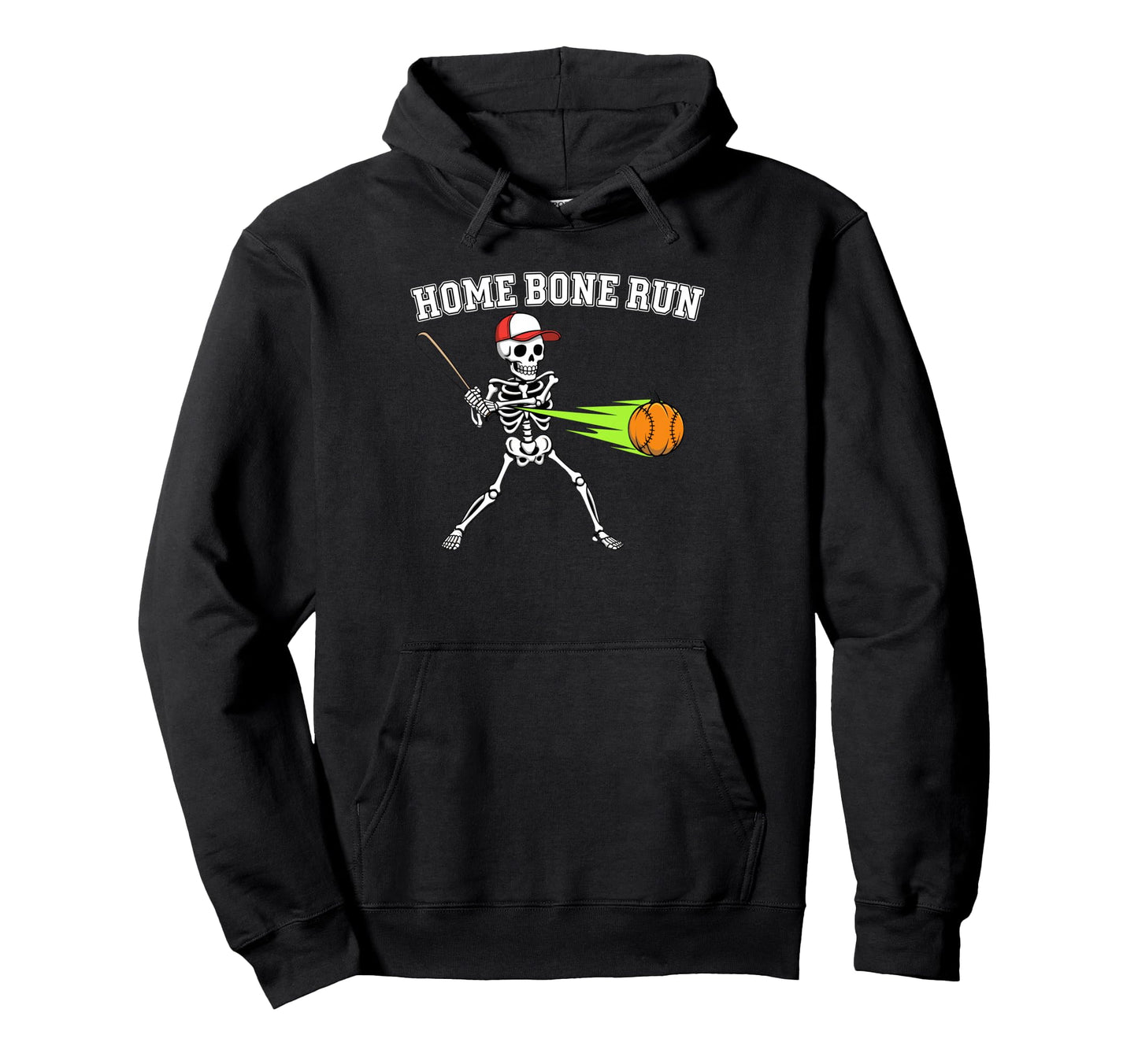 Home Bone Run Skeleton Baseball Pumpkin Hoodie - Trendy Graphic for Adults - T-Shirt, Sweatshirt, Hoodie