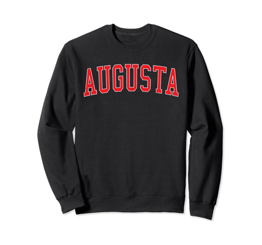 Augusta Ga Varsity Red Text Sweatshirt - Fun Novelty Design for Adults - T-Shirt, Sweatshirt, Hoodie
