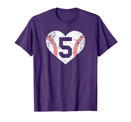Baseball 5 Jersey Number T-Shirt - Fun Novelty Design Unisex - T-Shirt, Sweatshirt, Hoodie