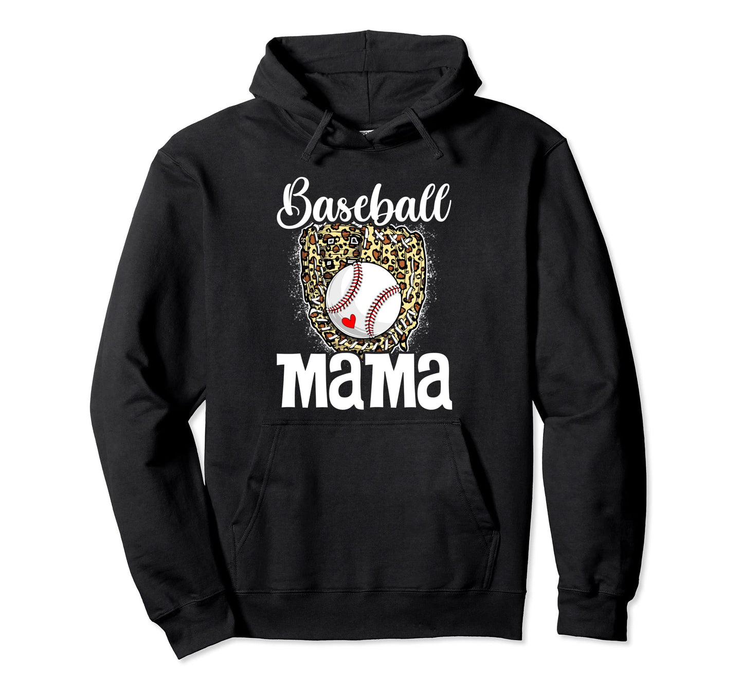 Baseball Mama Leopard Sport Lover Hoodie - Aesthetic Graphic Unisex - T-Shirt, Sweatshirt, Hoodie