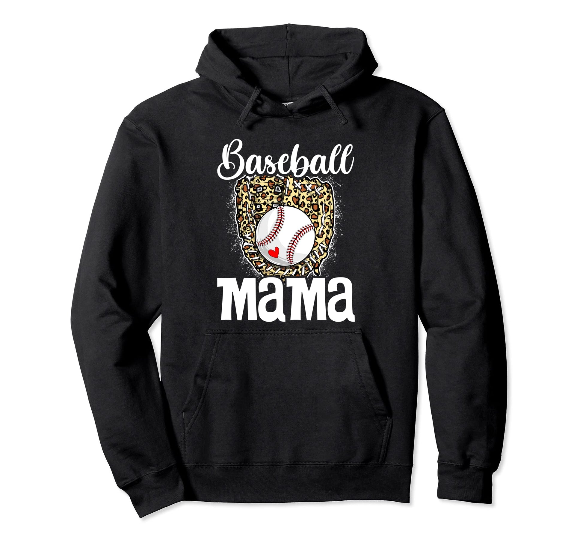 Baseball Mama Leopard Sport Lover Hoodie - Aesthetic Graphic Unisex - T-Shirt, Sweatshirt, Hoodie