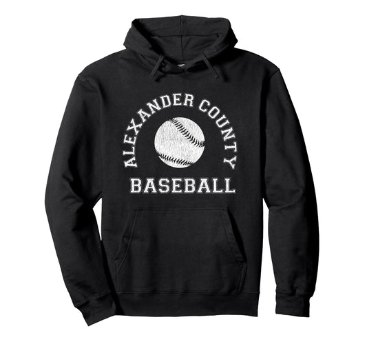 Alexander County Baseball Distressed Hoodie - Custom Art Print Men Women - T-Shirt, Sweatshirt, Hoodie