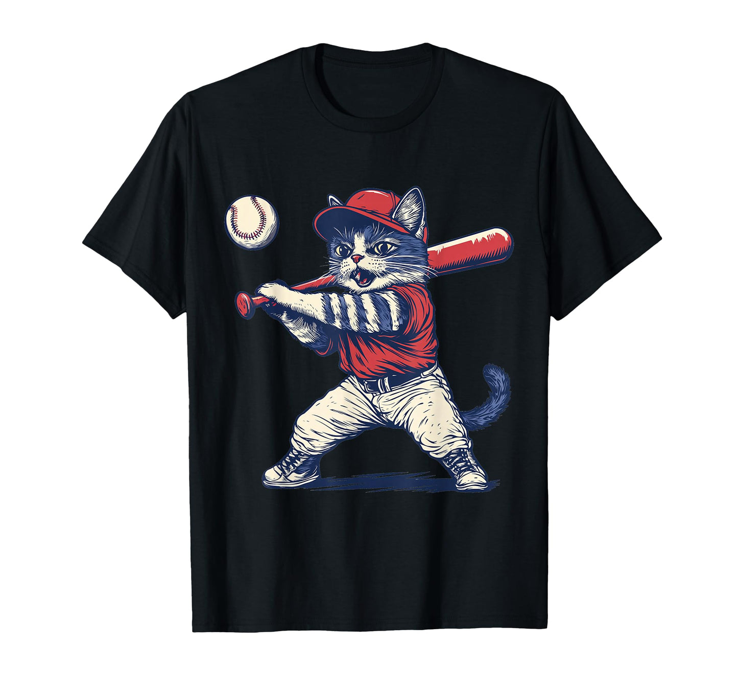 Cat Baseball Funny T-Shirt - Novelty Apparel Unisex - T-Shirt, Sweatshirt, Hoodie