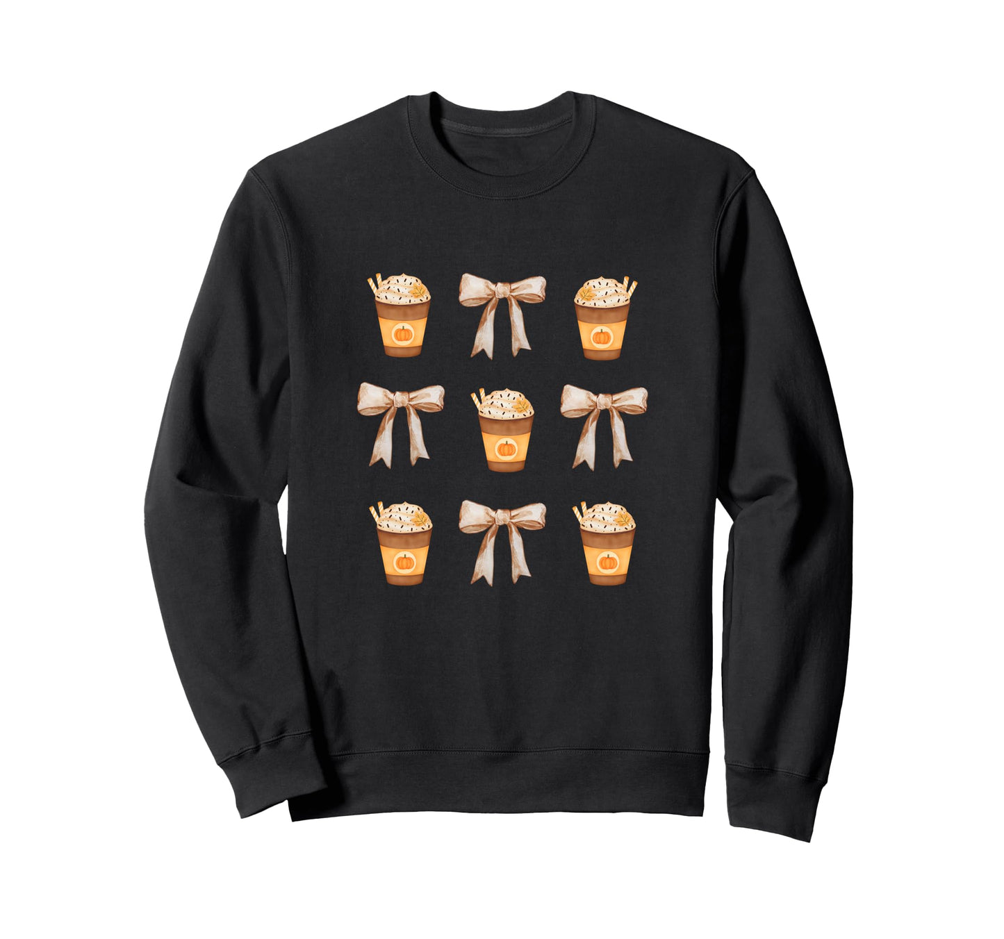 Pumpkin Spice Latte Coquette Sweatshirt - Minimalist Print for Adults - T-Shirt, Sweatshirt, Hoodie