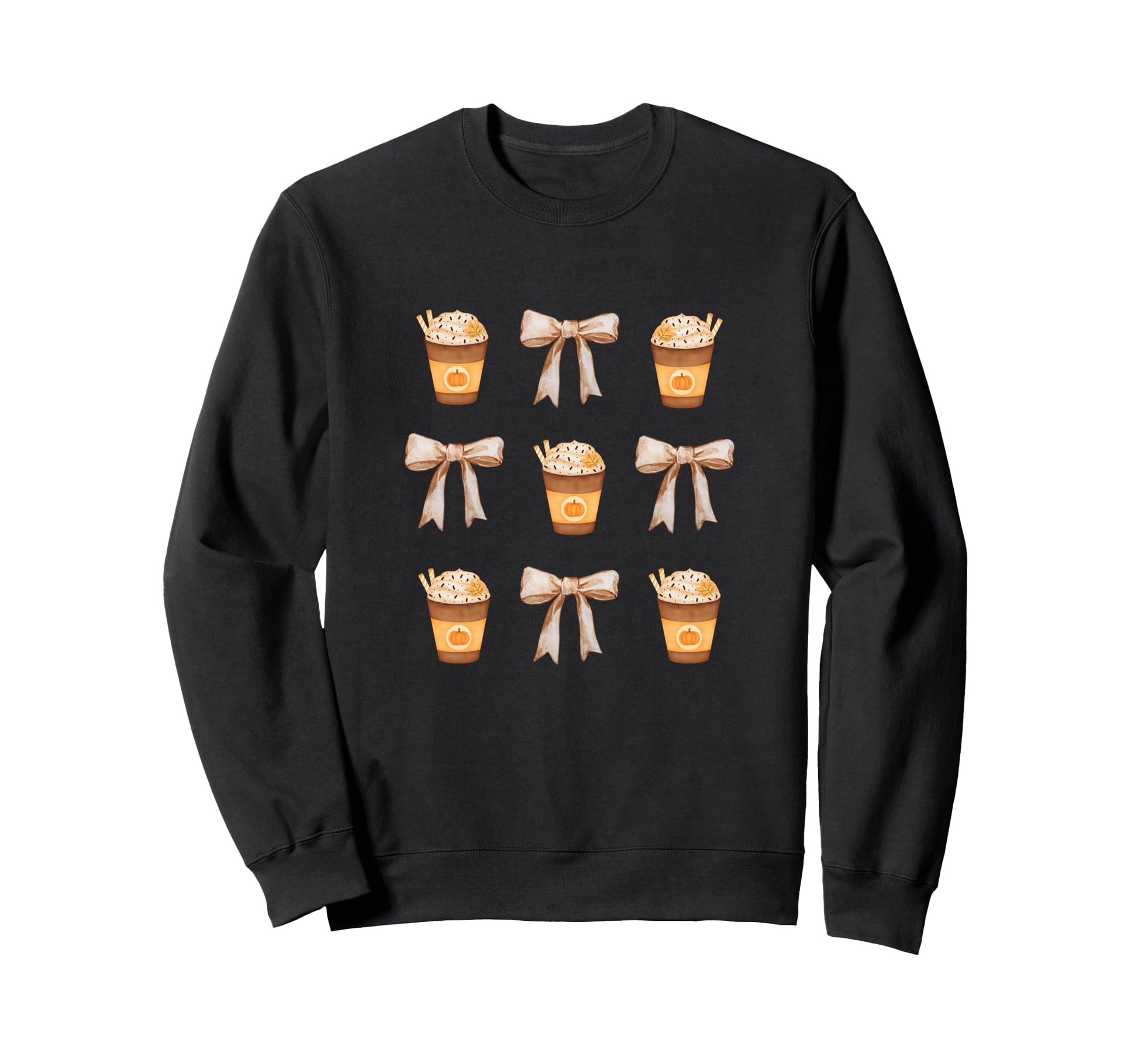 Pumpkin Spice Latte Coquette Sweatshirt - Minimalist Print for Adults - T-Shirt, Sweatshirt, Hoodie
