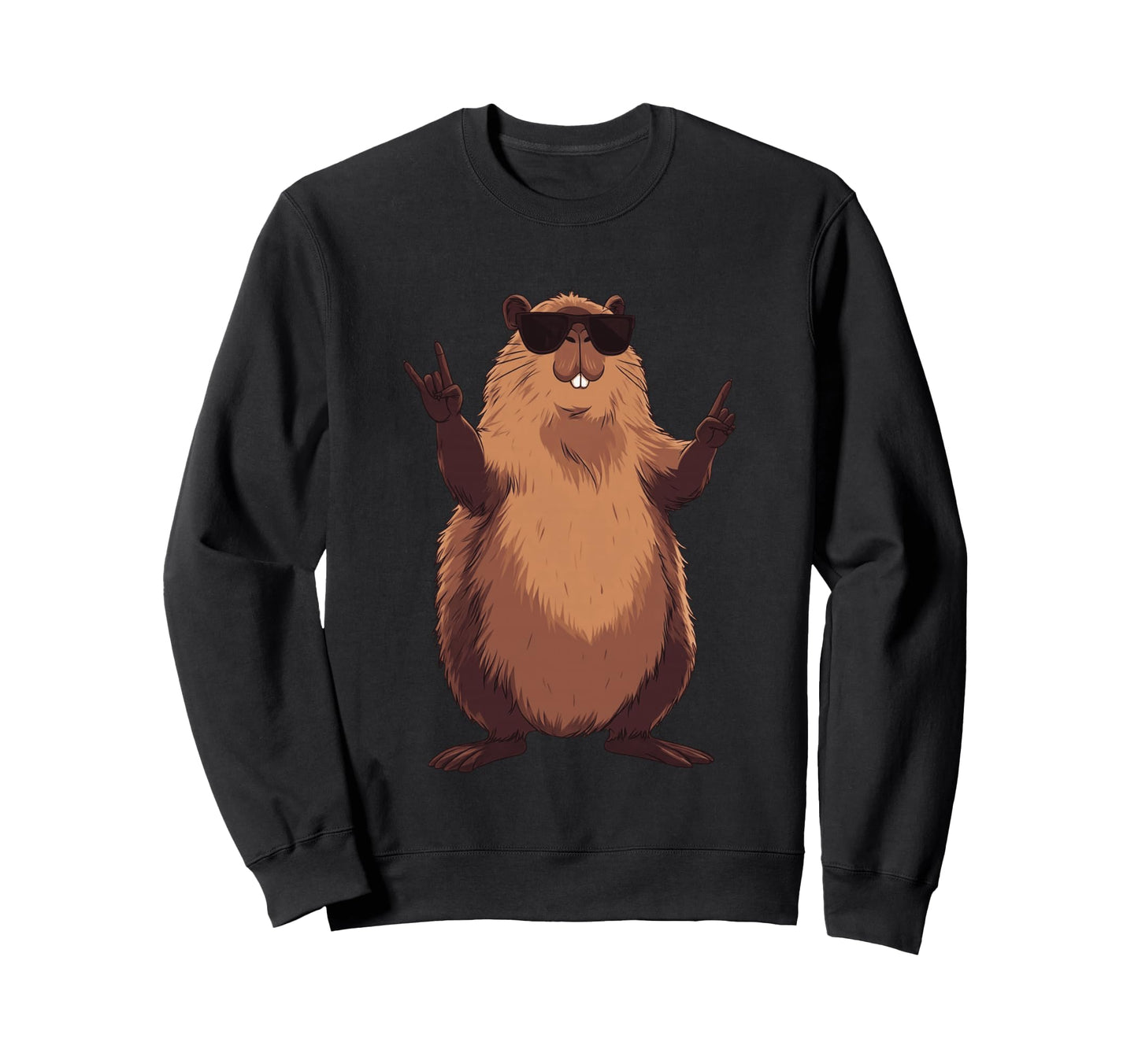 Beaver Rock Funny Animal Sunglasses Sweatshirt - Trendy Graphic for Adults - T-Shirt, Sweatshirt, Hoodie