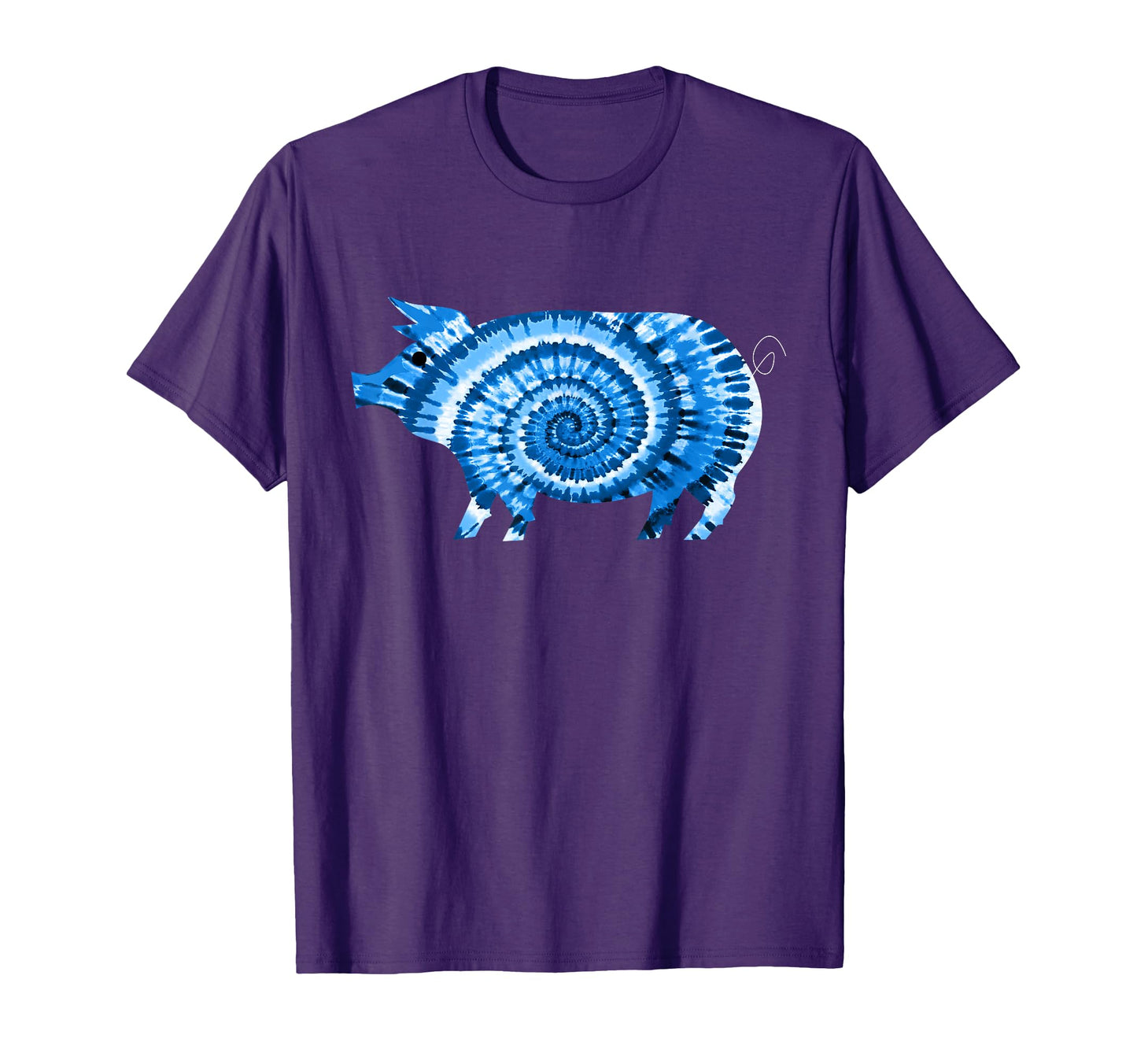 Blue Pig Tie Dye 60S 70S Hippie T-Shirt - Custom Art Print Unisex - T-Shirt, Sweatshirt, Hoodie