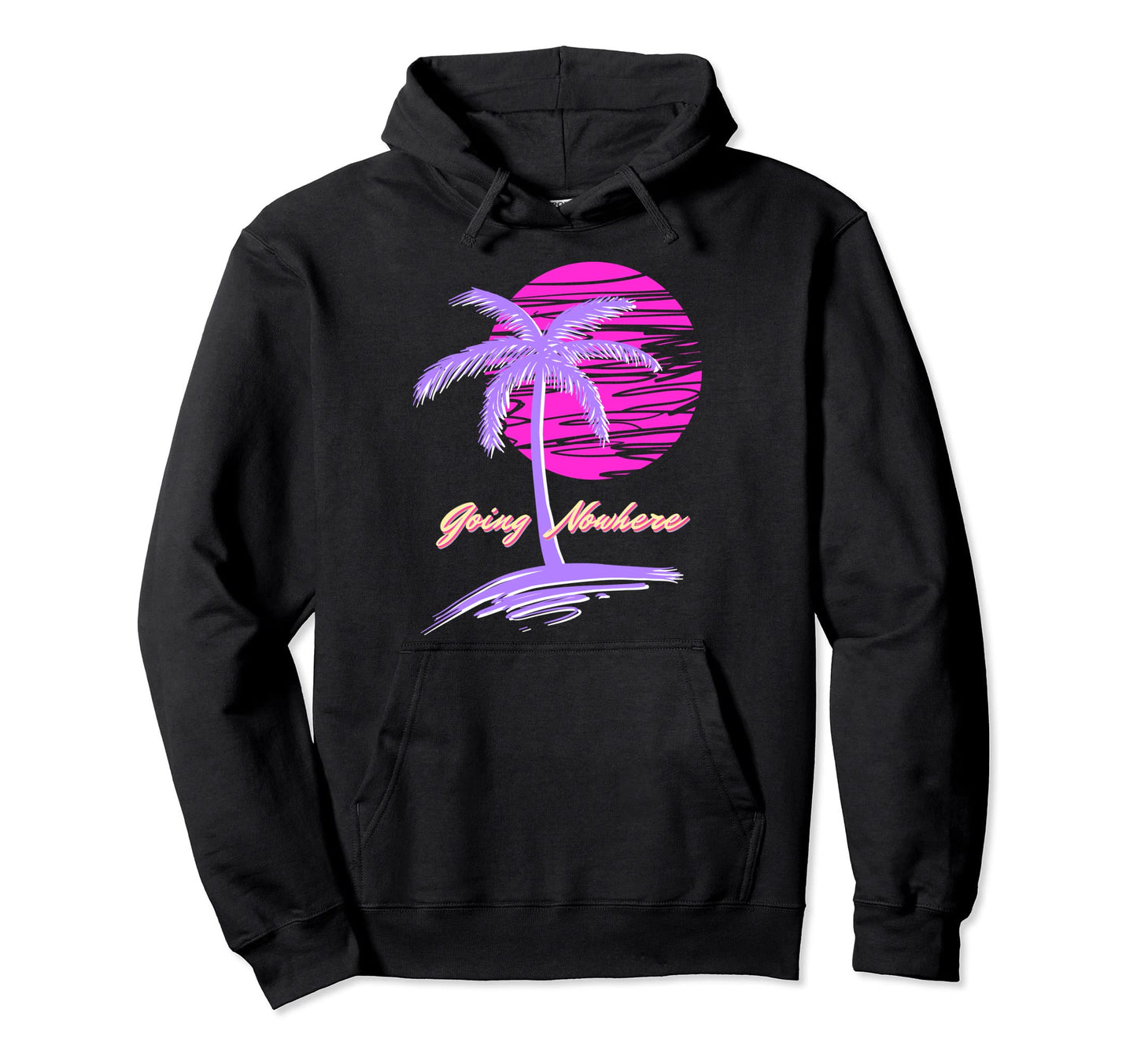 Synthwave 80S Synth Beach Nowhere Hoodie - Custom Art Print Men Women - T-Shirt, Sweatshirt, Hoodie